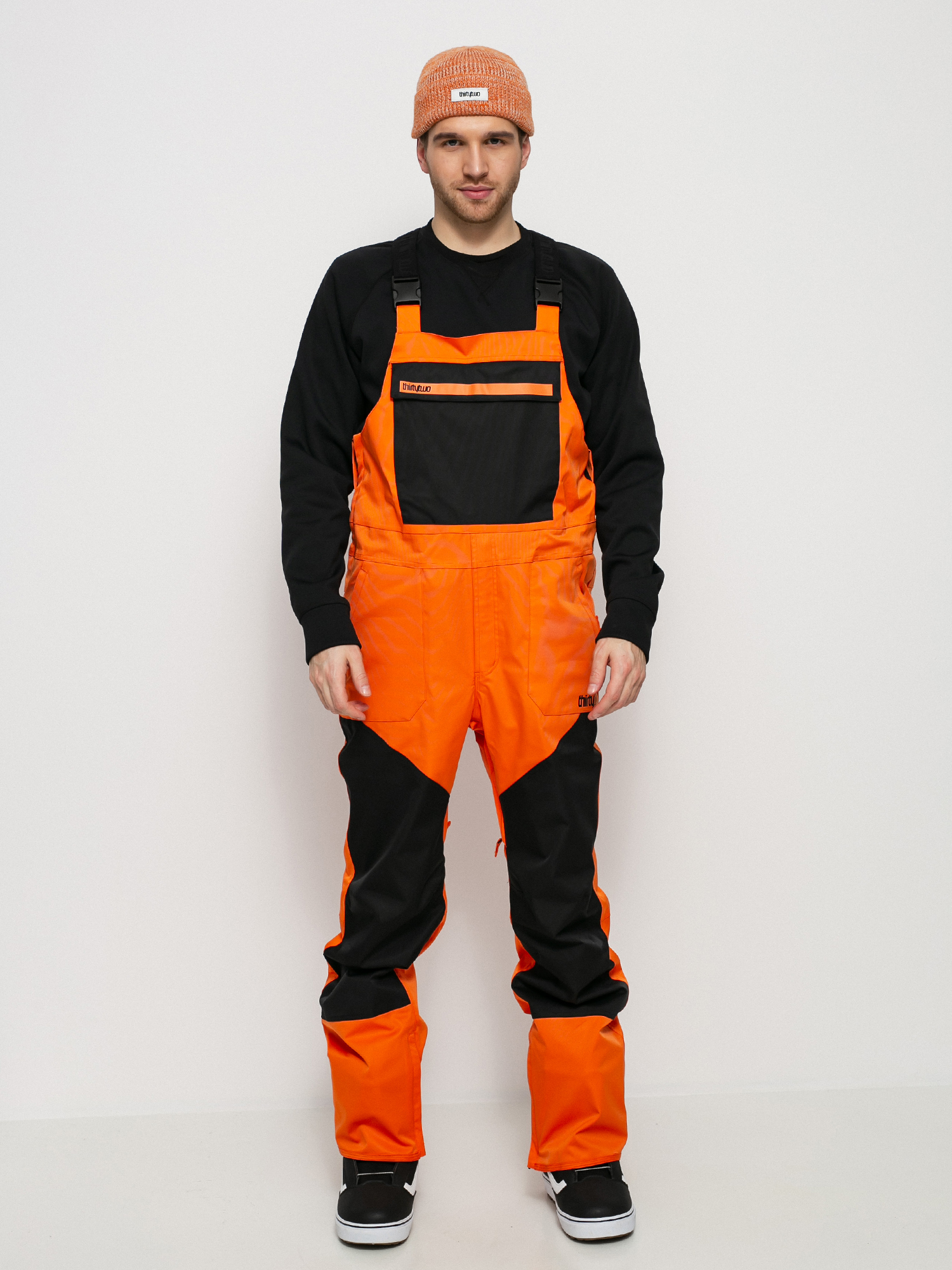 Męskie Spodnie snowboardowe ThirtyTwo Basement Bib (orange)