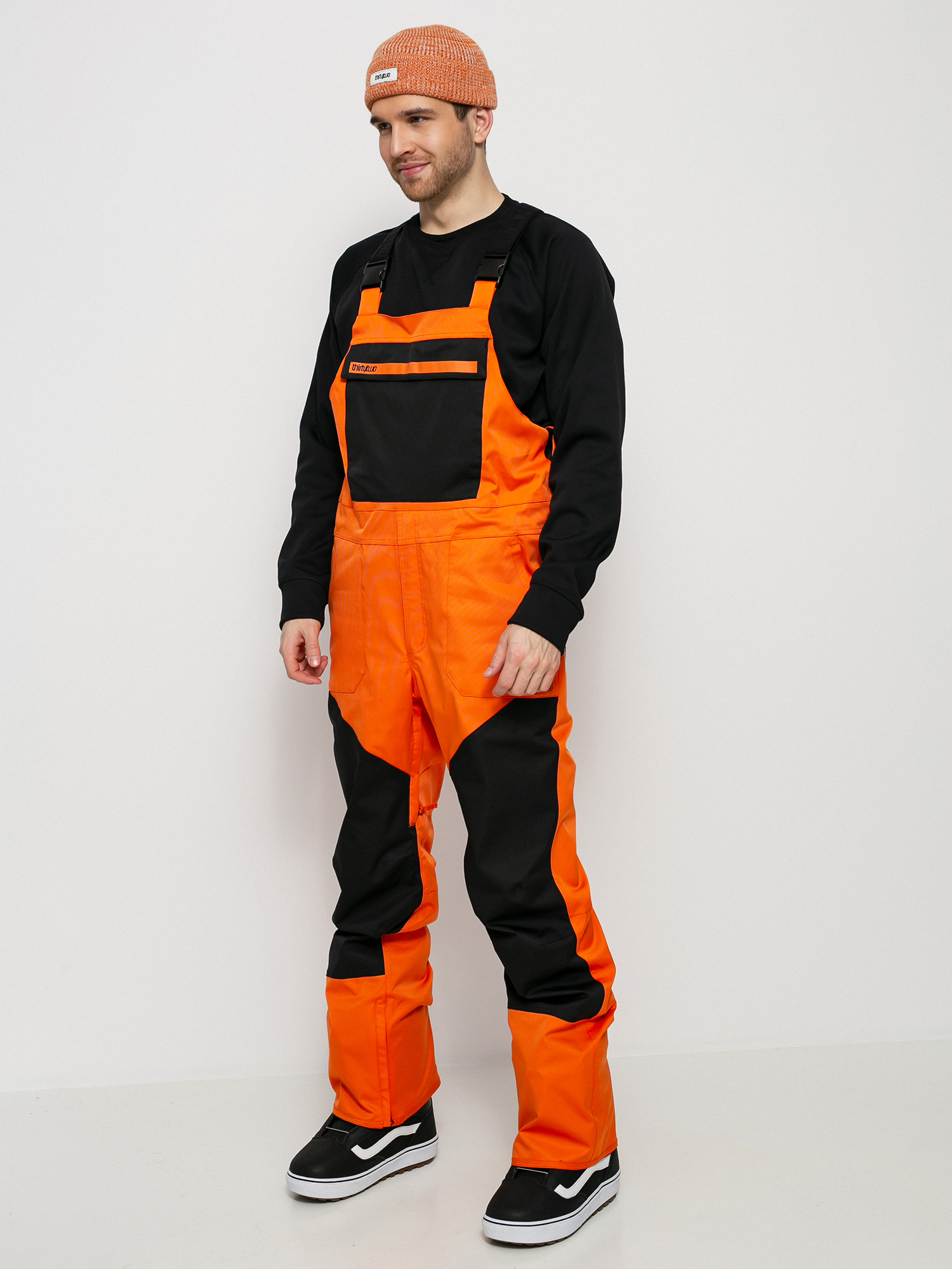 Męskie Spodnie snowboardowe ThirtyTwo Basement Bib (orange)