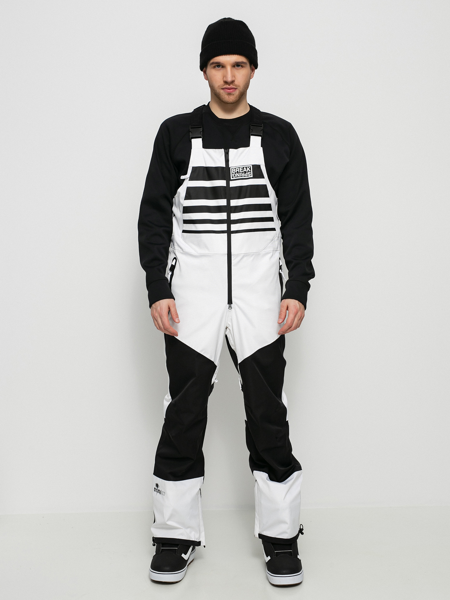 Męskie Spodnie snowboardowe ThirtyTwo Spring Break Bib (white/black)