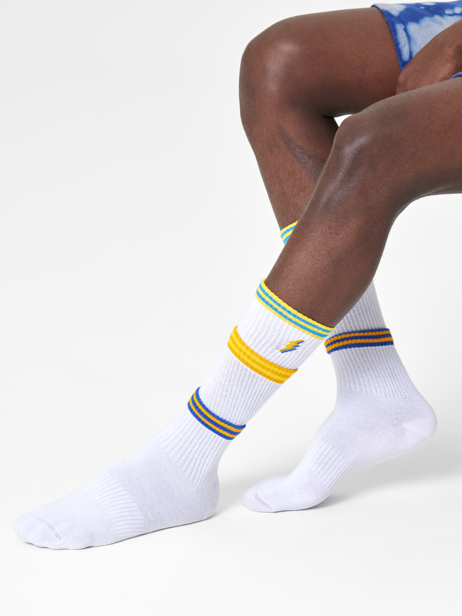 Skarpetki Happy Socks Colors Cuff Thin Crew (white/multi)