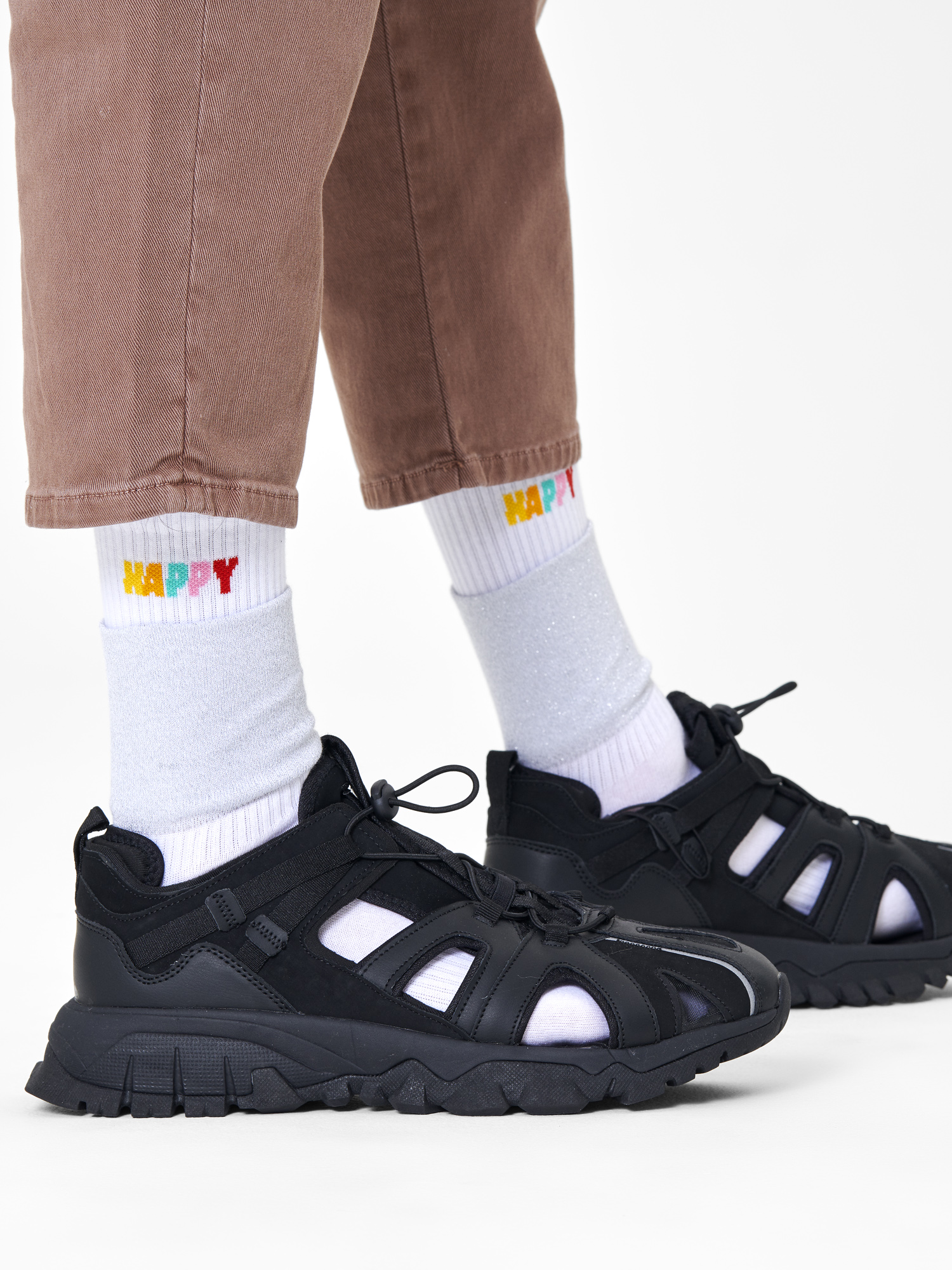 Skarpetki Happy Socks Cuff 3/4 Crew (white)