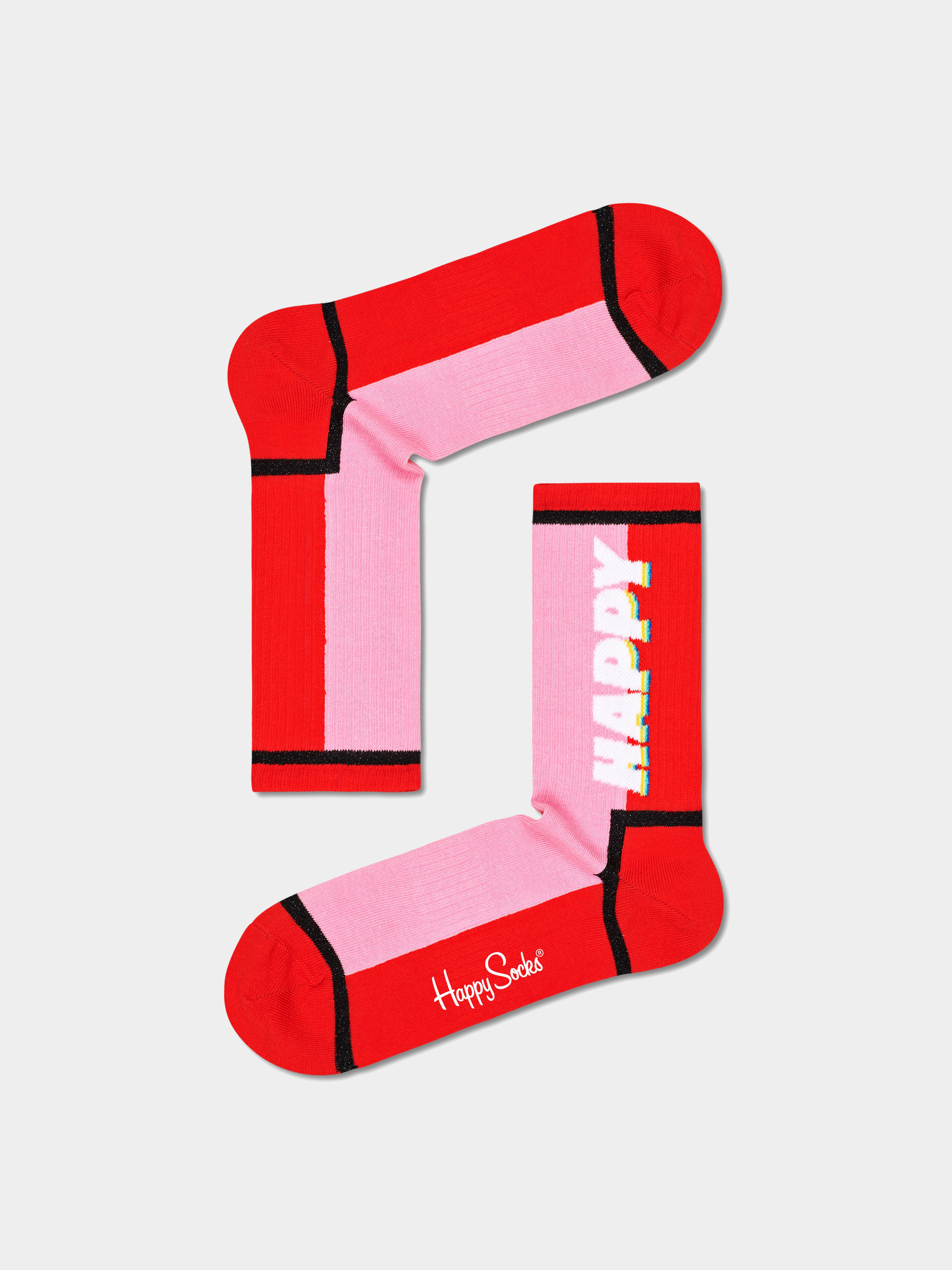 Skarpetki Happy Socks Happy TeXt 3/4 Crew (red/pink)