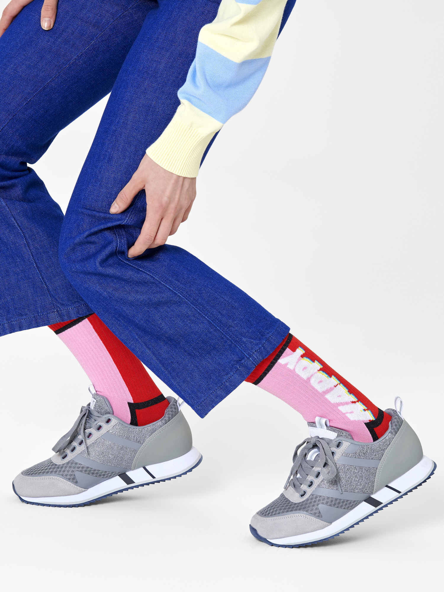 Skarpetki Happy Socks Happy TeXt 3/4 Crew (red/pink)
