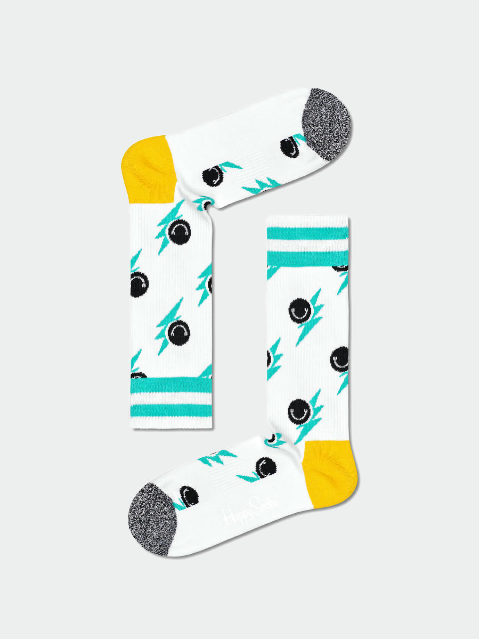 Skarpetki Happy Socks Smile Flash Crew (white/mint)