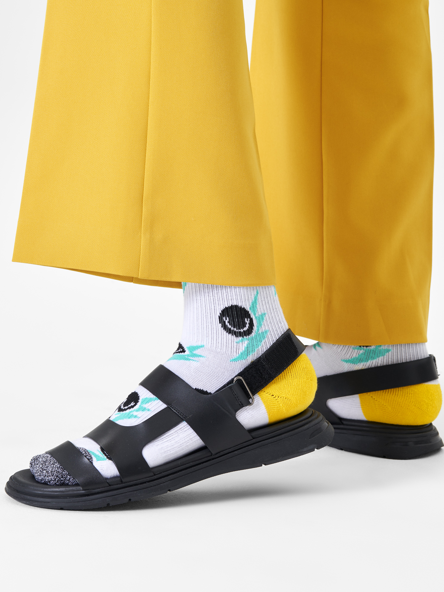 Skarpetki Happy Socks Smile Flash Crew (white/mint)