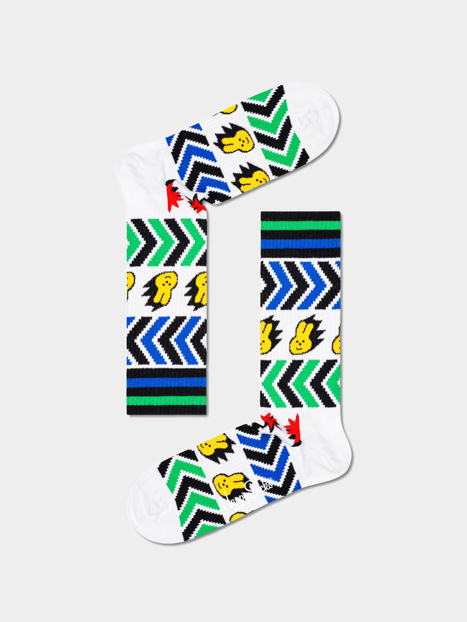 Skarpetki Happy Socks Speed Thin Crew (white/multi)