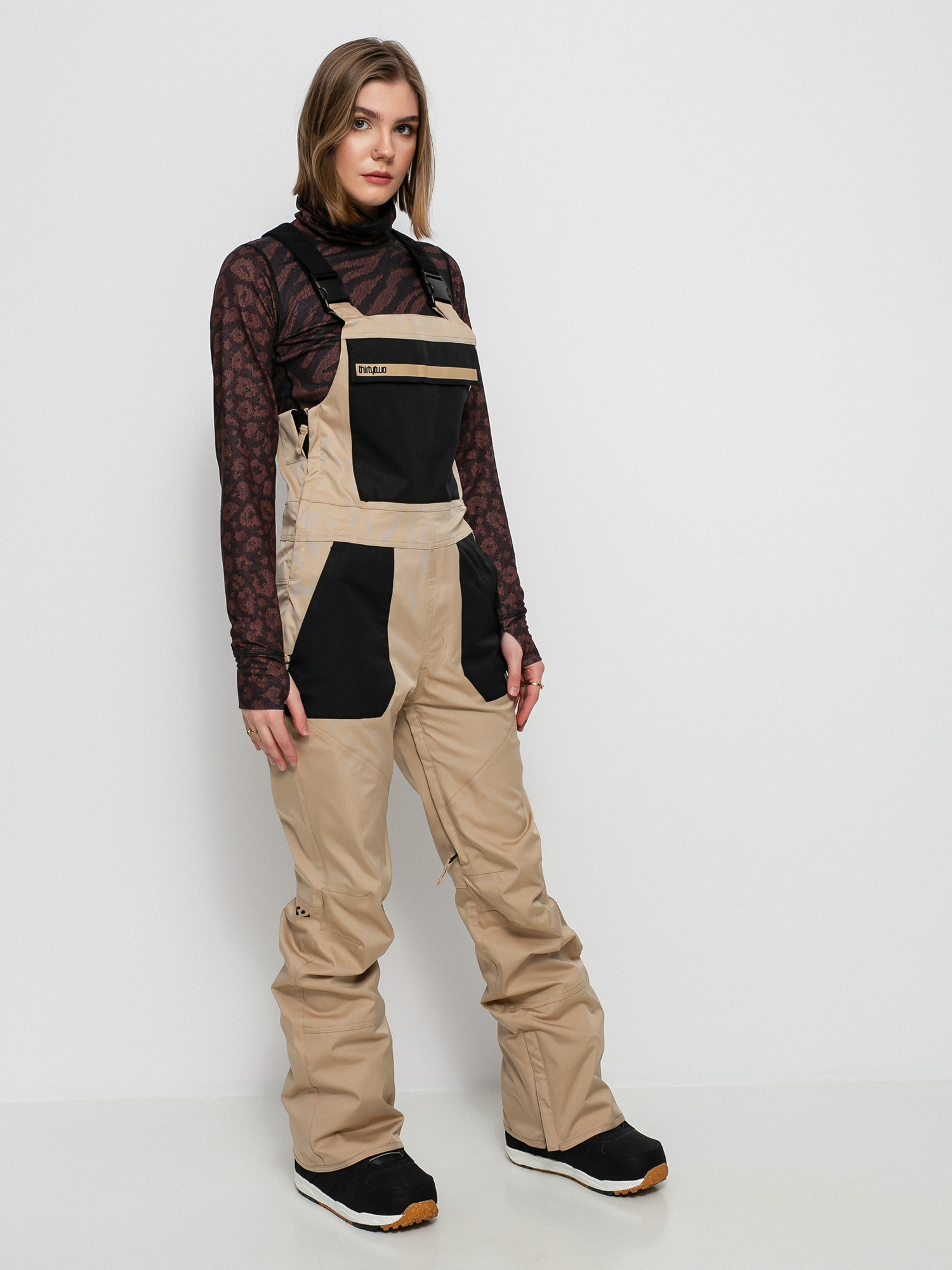Damskie Spodnie snowboardowe ThirtyTwo Basement Bib (khaki)