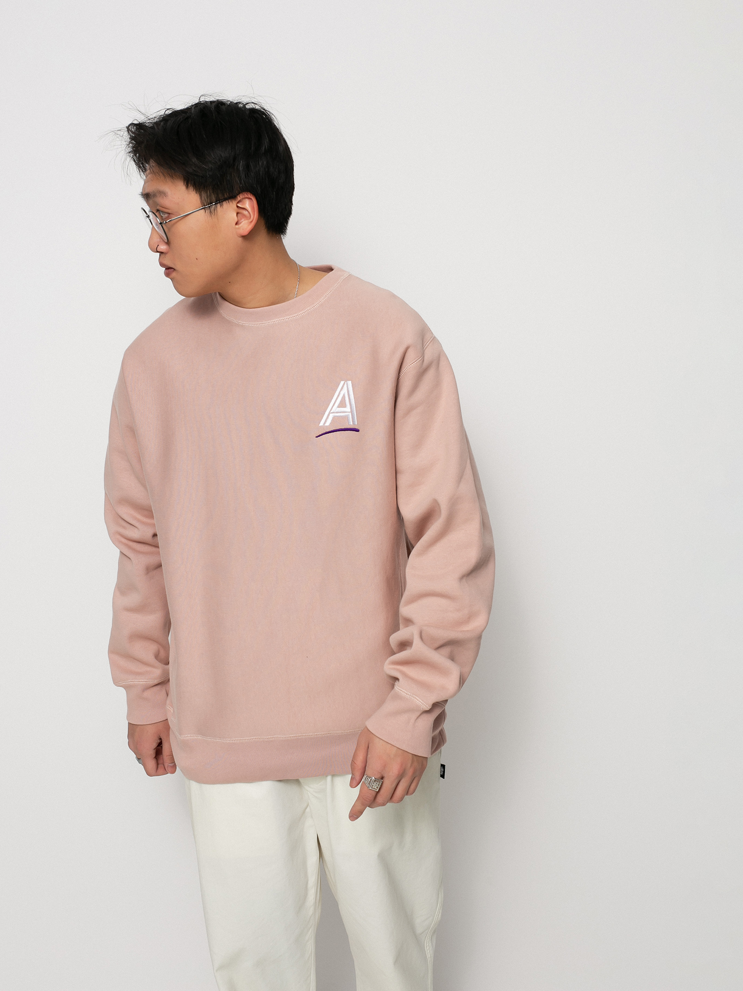 Bluza z kapturem Alltimers Straight As Embroidered HD (dusty pink)