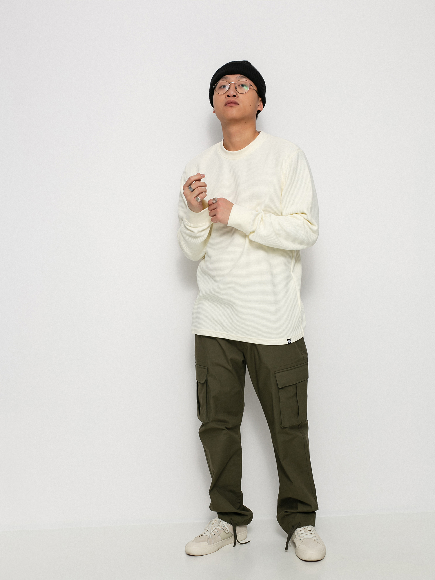 Longsleeve Element Stornes Waffle (bone white)