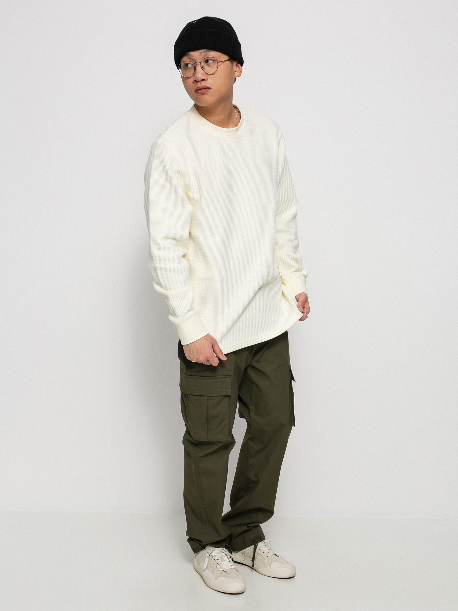 Longsleeve Element Stornes Waffle (bone white)