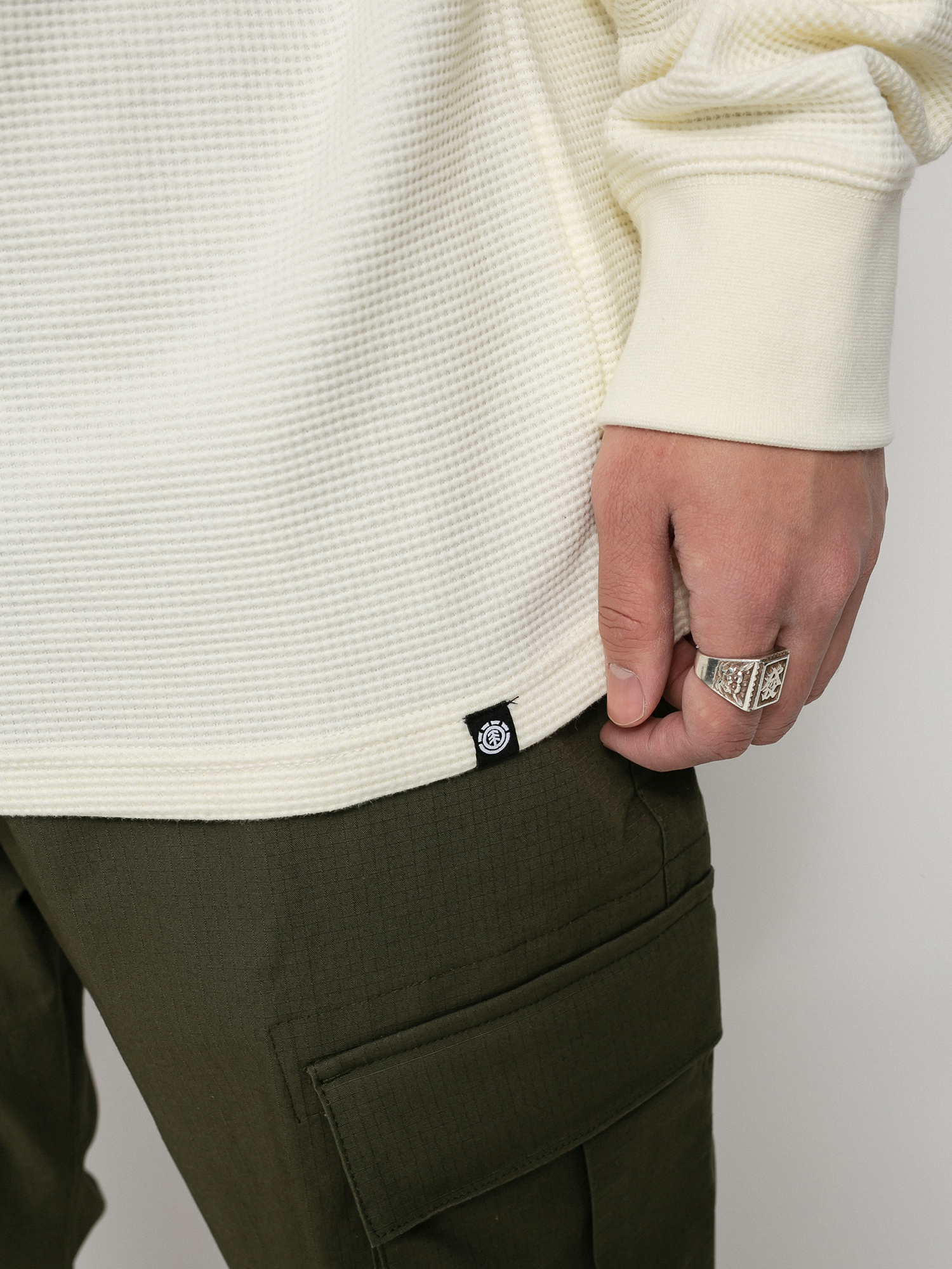 Longsleeve Element Stornes Waffle (bone white)