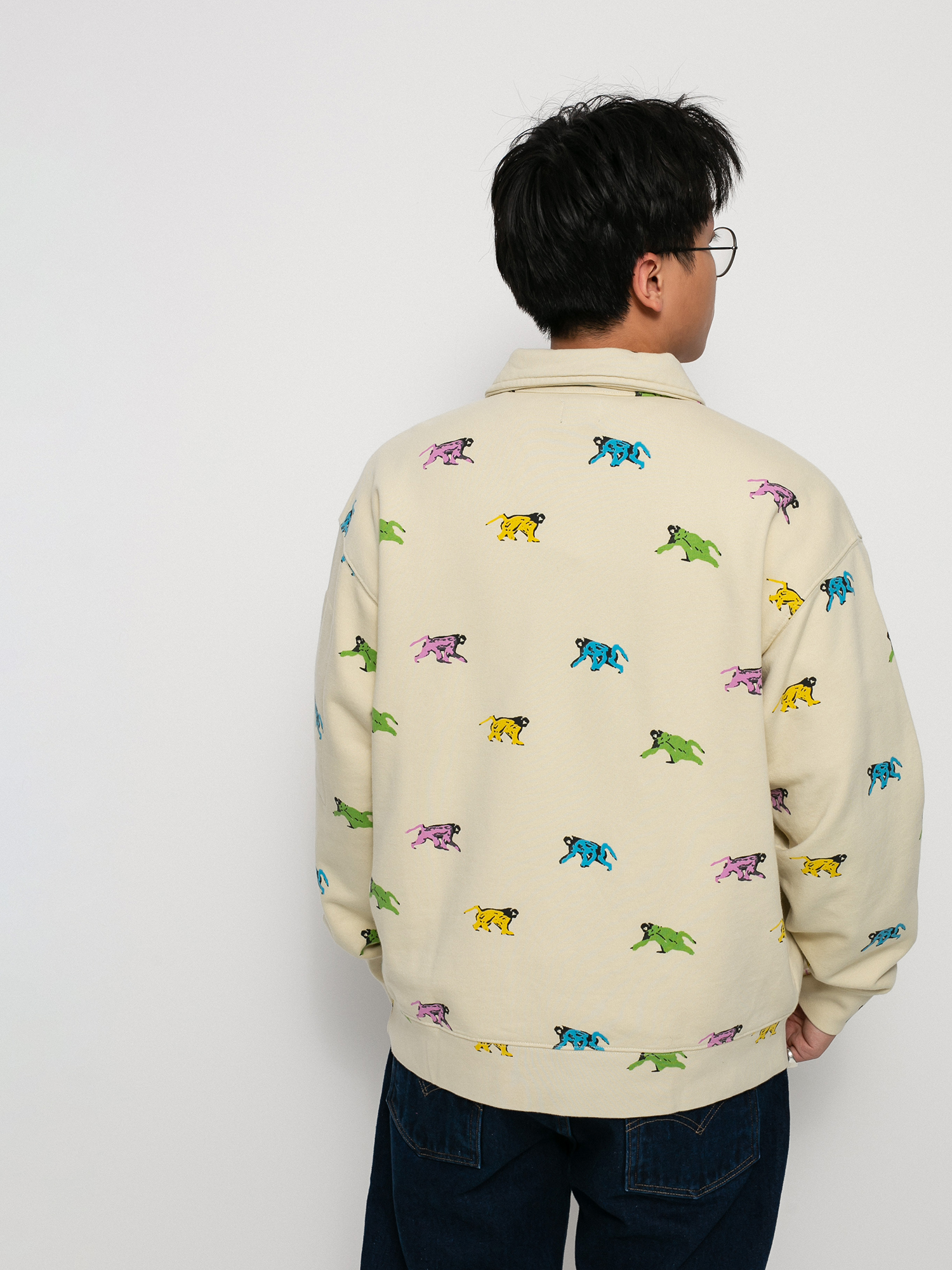 Bluza Levi's® Skate New Quarter Zip (painted monkeys orange yellow)