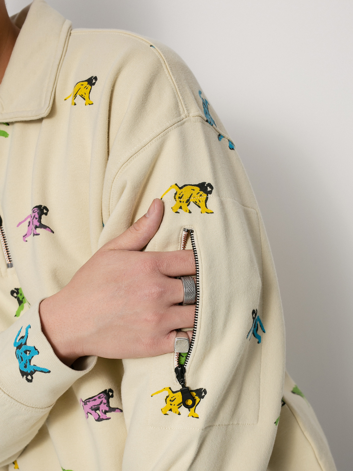 Bluza Levi's® Skate New Quarter Zip (painted monkeys orange yellow)