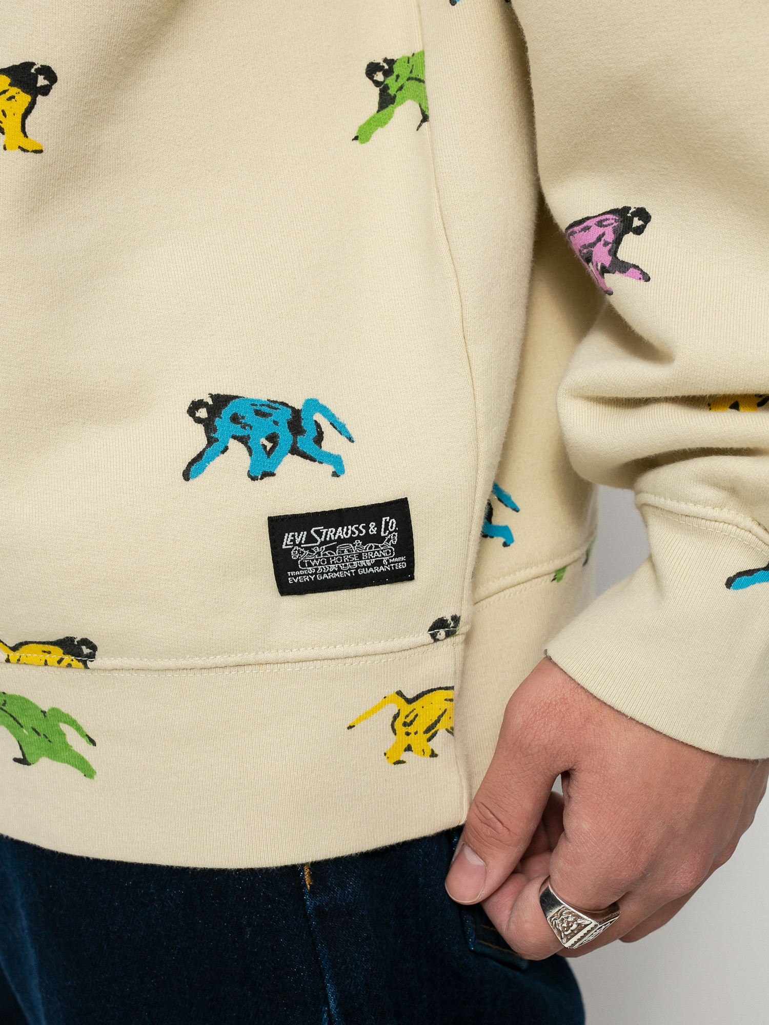 Bluza Levi's® Skate New Quarter Zip (painted monkeys orange yellow)