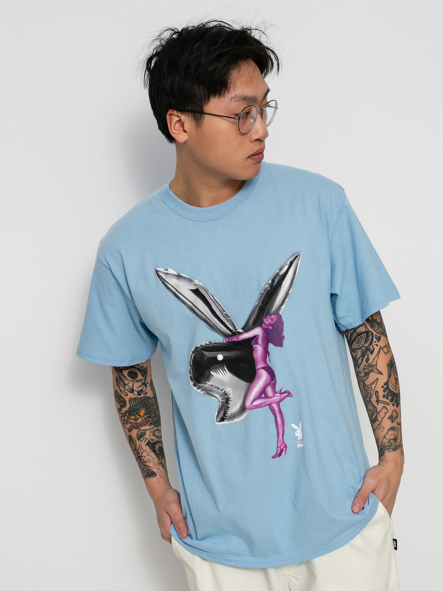 T-shirt HUF X Playboy Bunny Balloon (light blue)