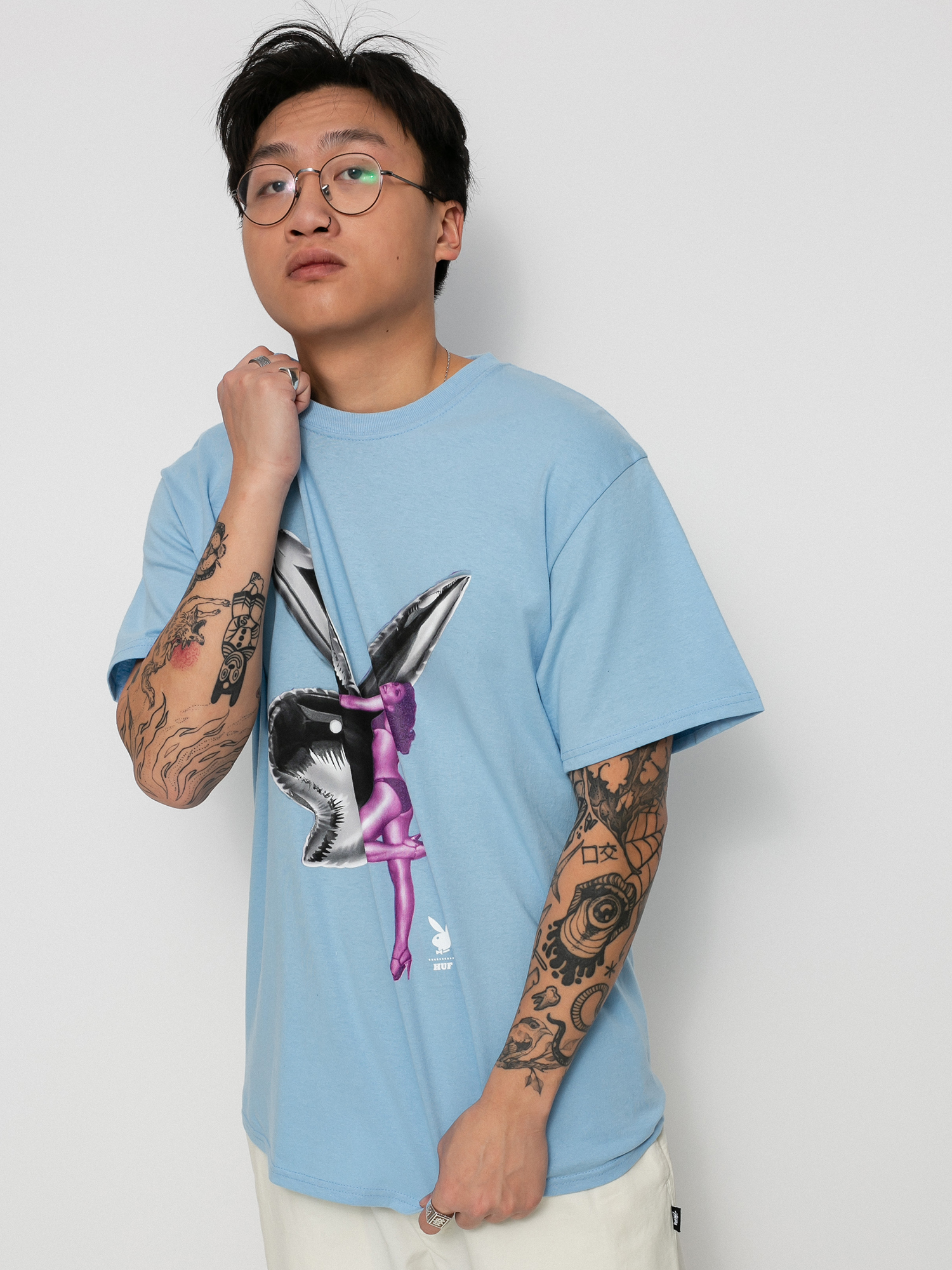 T-shirt HUF X Playboy Bunny Balloon (light blue)