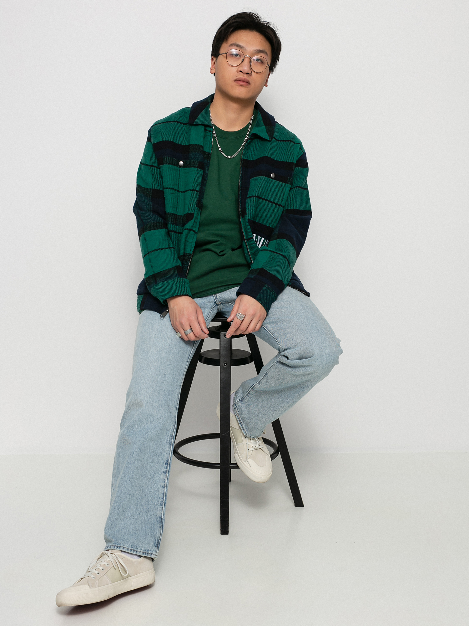Koszula HUF X Pleasures Blackwatch (navy)