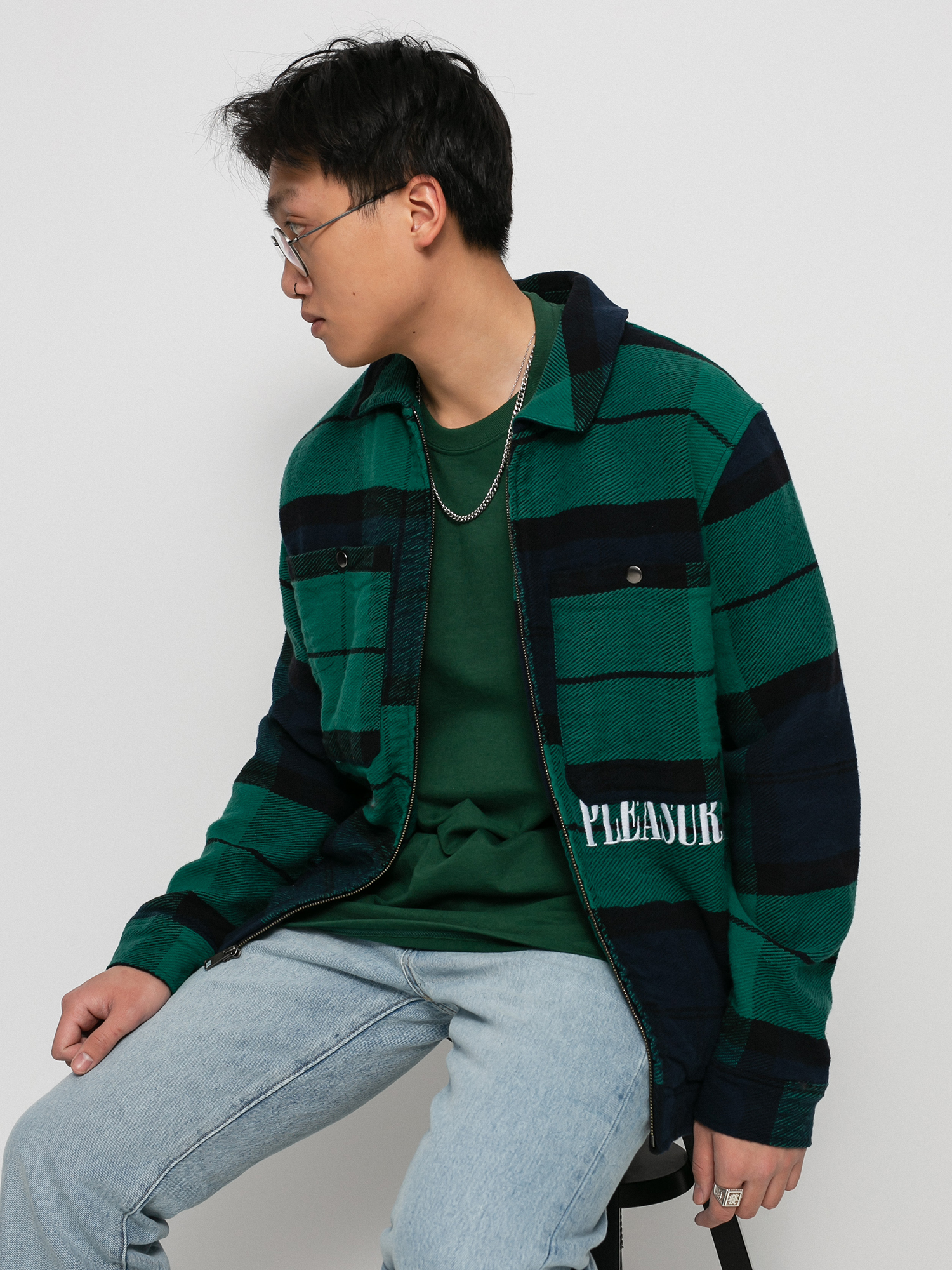 Koszula HUF X Pleasures Blackwatch (navy)