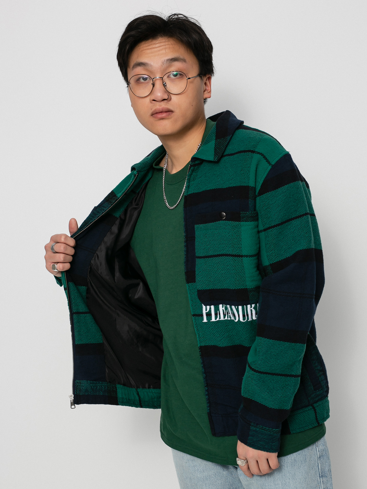 Koszula HUF X Pleasures Blackwatch (navy)