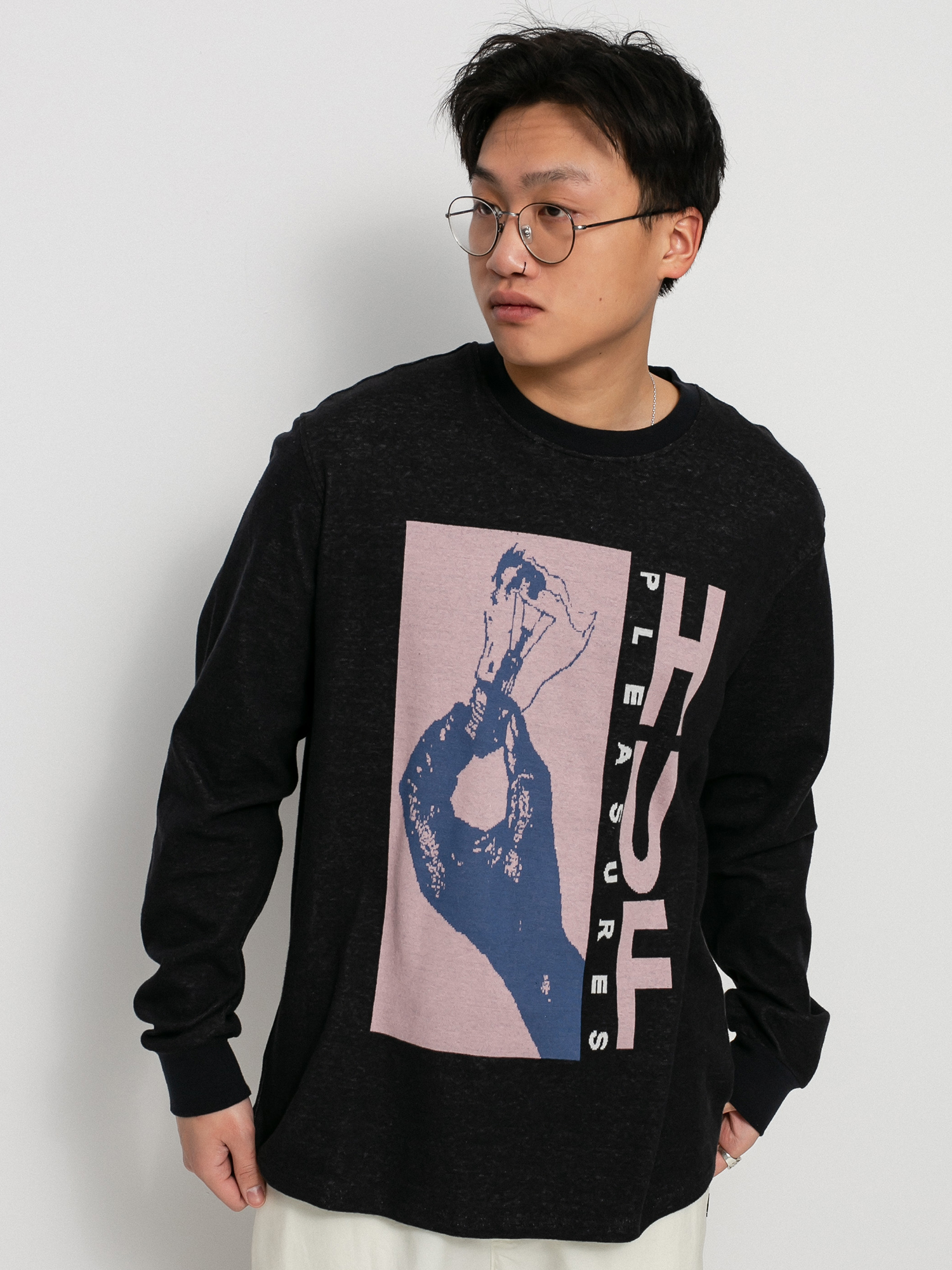 Longsleeve HUF X Pleasures Light Up Jacquard (black)