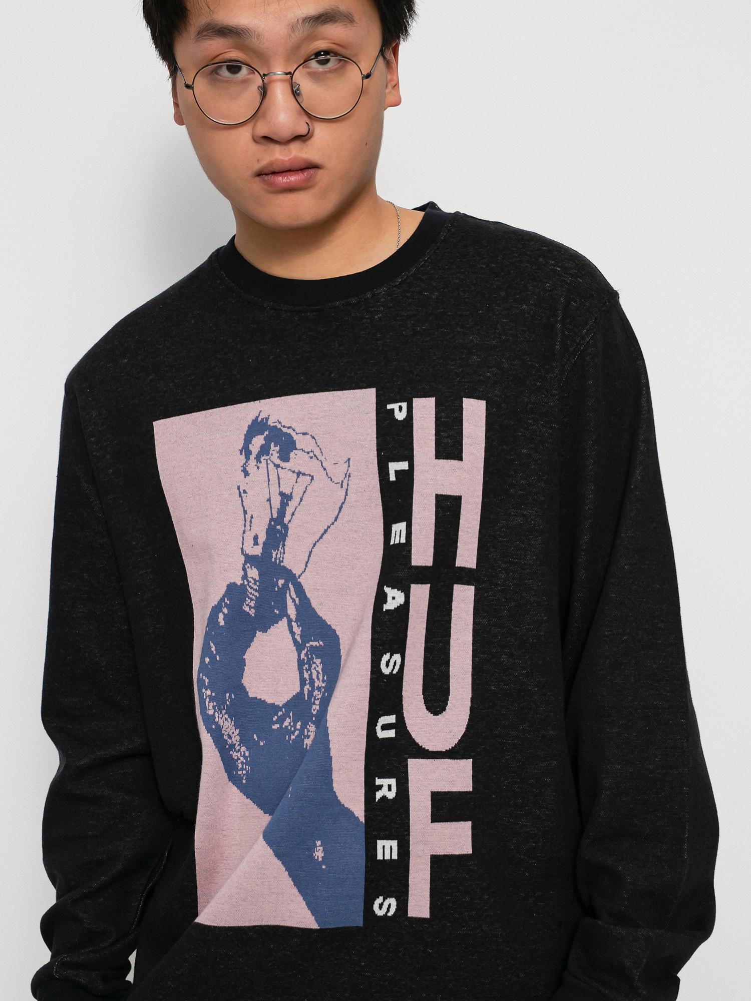 Longsleeve HUF X Pleasures Light Up Jacquard (black)