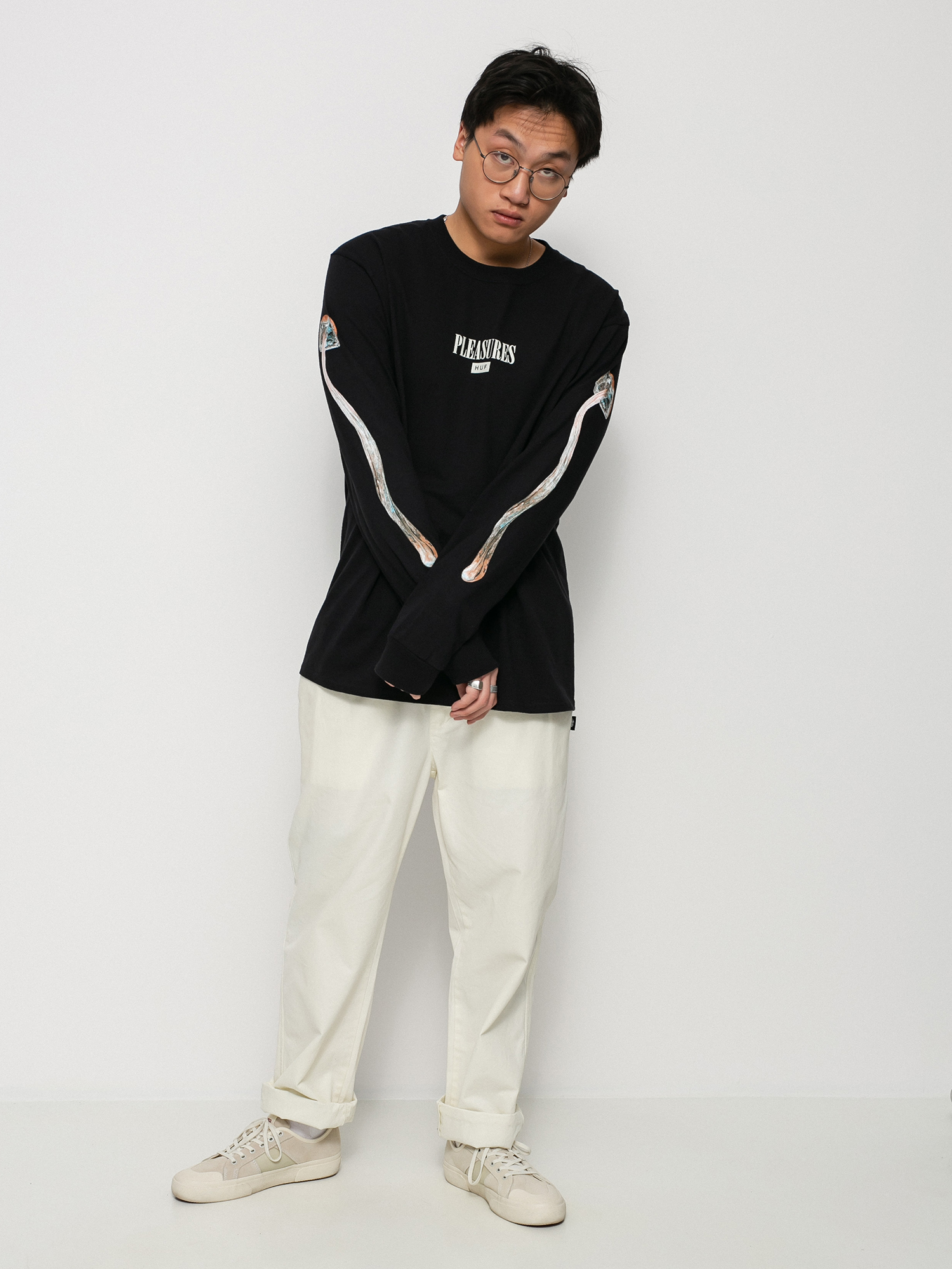 Longsleeve HUF X Pleasures Spore (black)