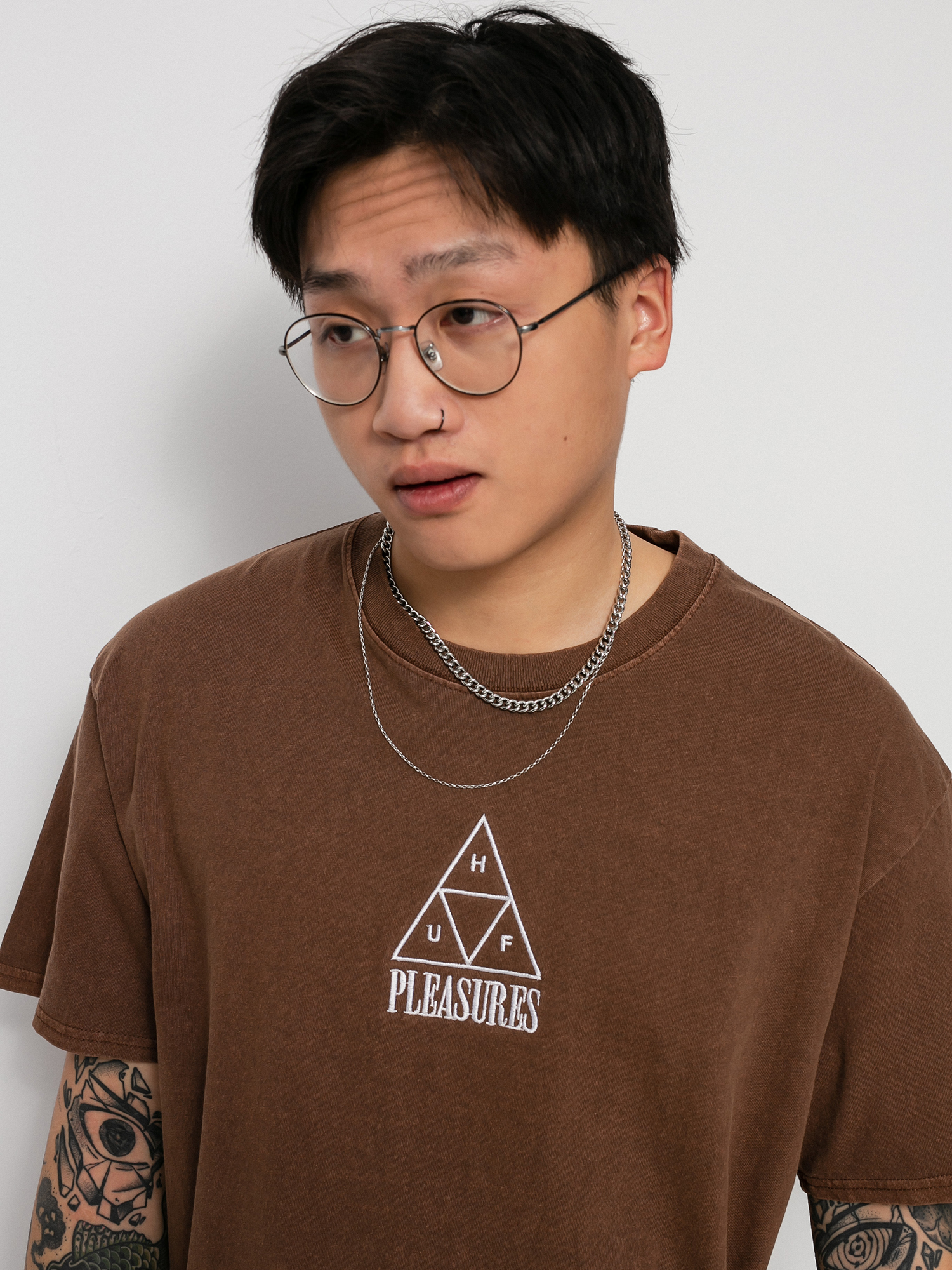 T-shirt HUF X Pleasures Dyed (brown)