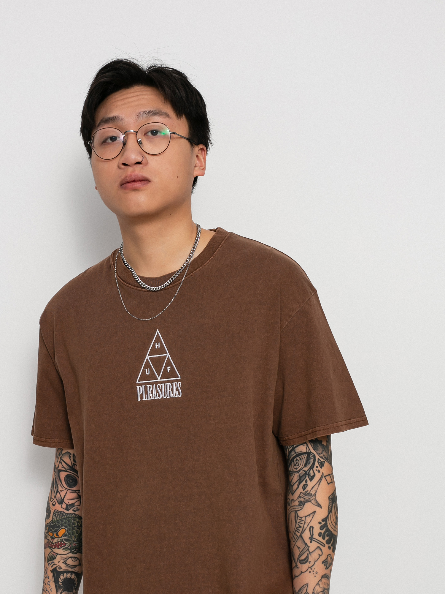 T-shirt HUF X Pleasures Dyed (brown)
