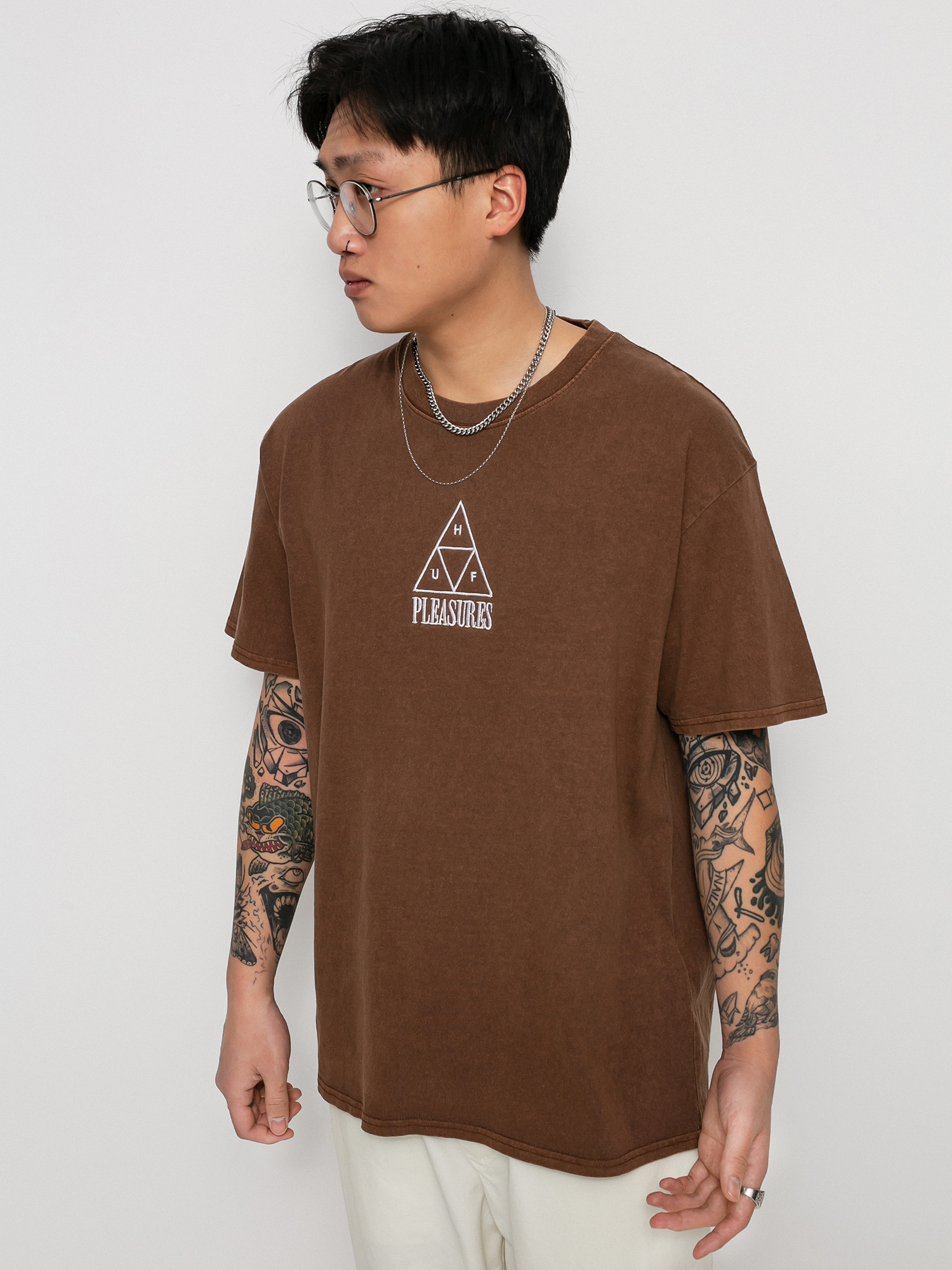 T-shirt HUF X Pleasures Dyed (brown)