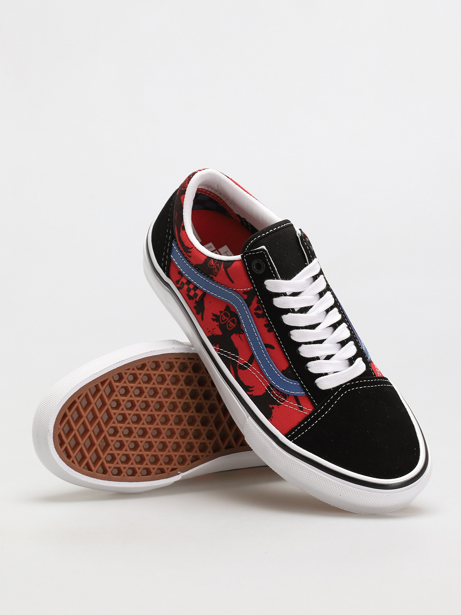 Buty Vans X KROOKED Skate Old Skool (by natas for ray/red)