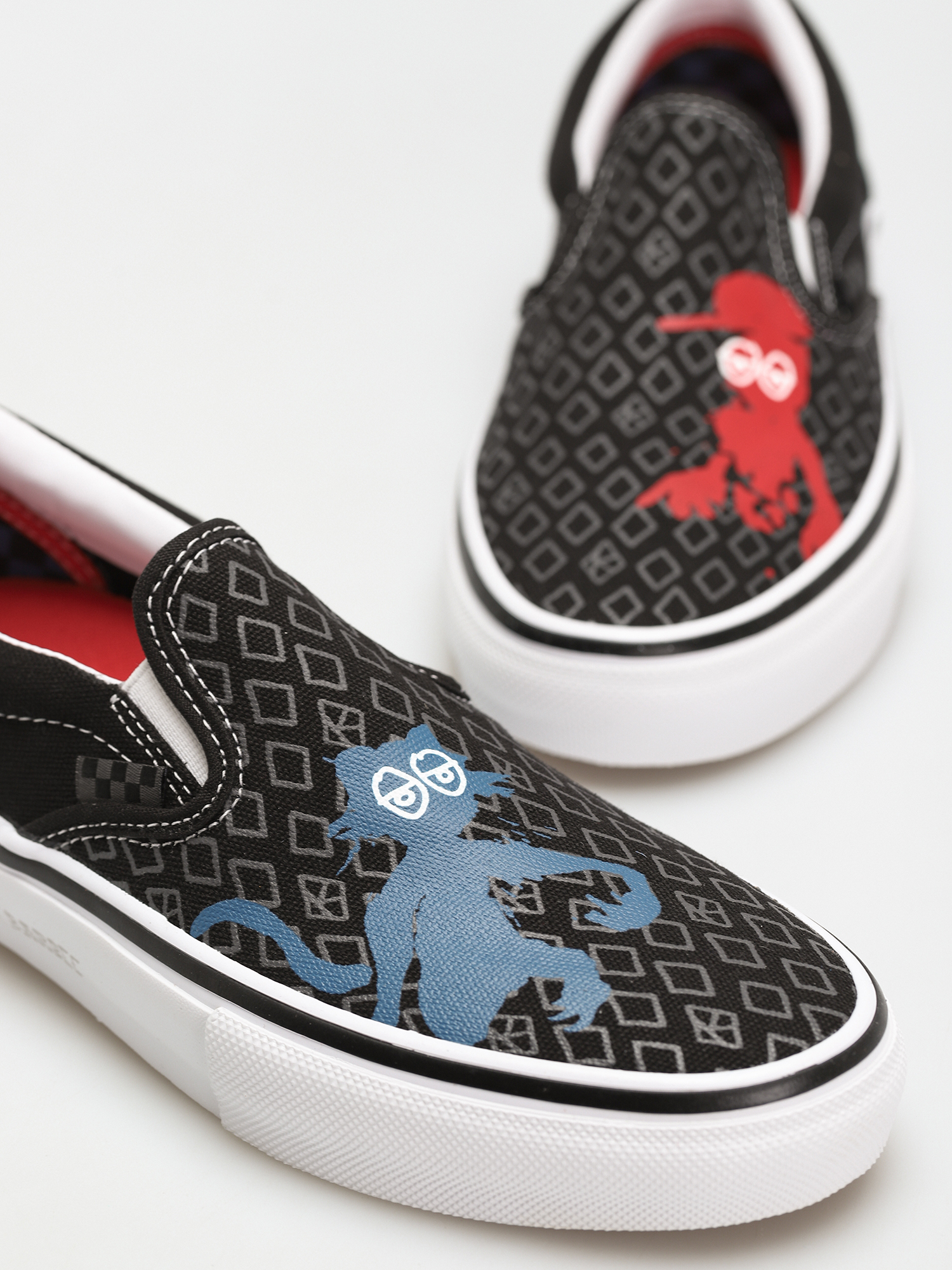 Buty Vans X KROOKED Skate Slip On (by natas for ray/black)