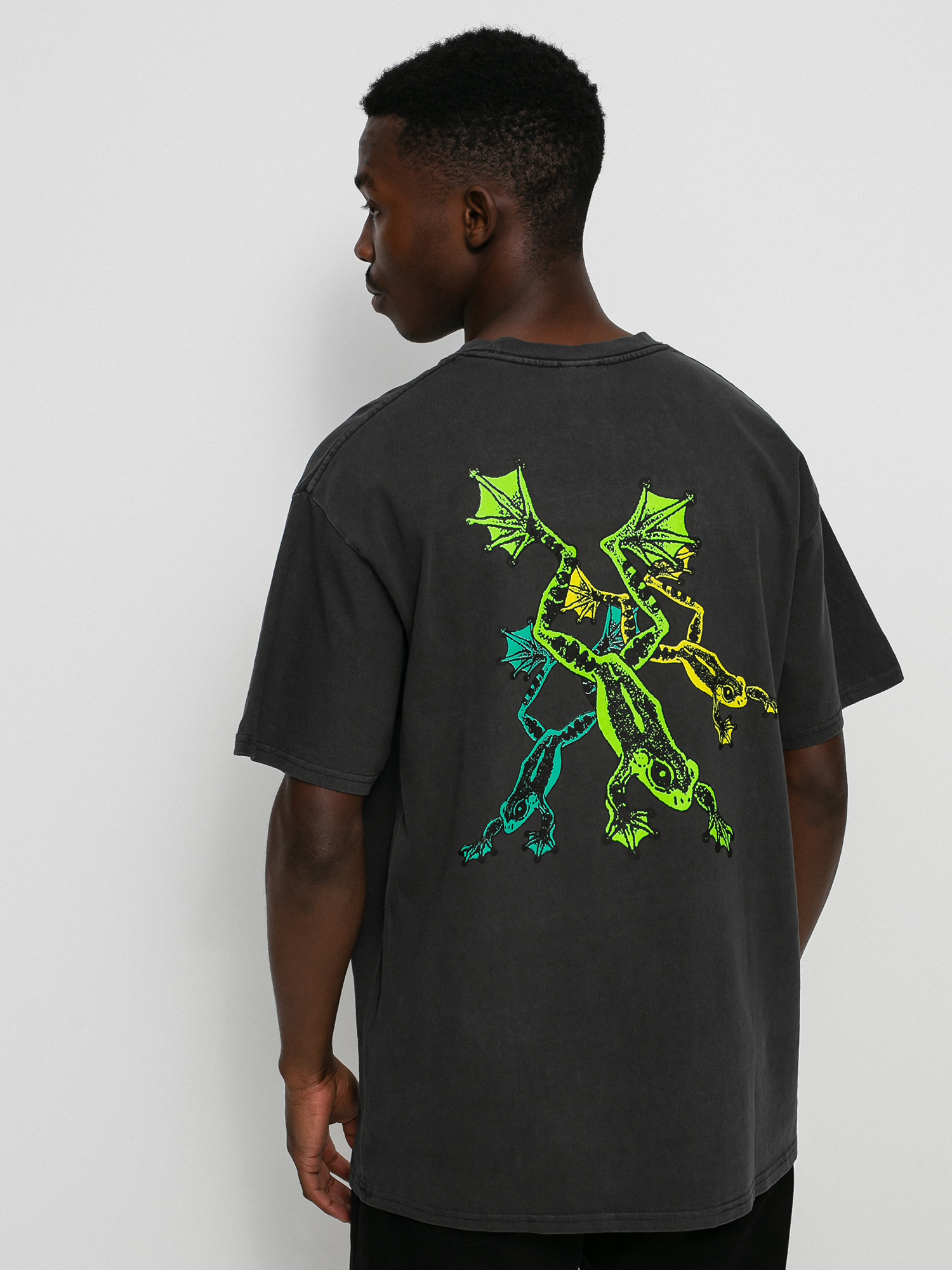 T-shirt HUF X Pleasures Cane Washed (washed black)