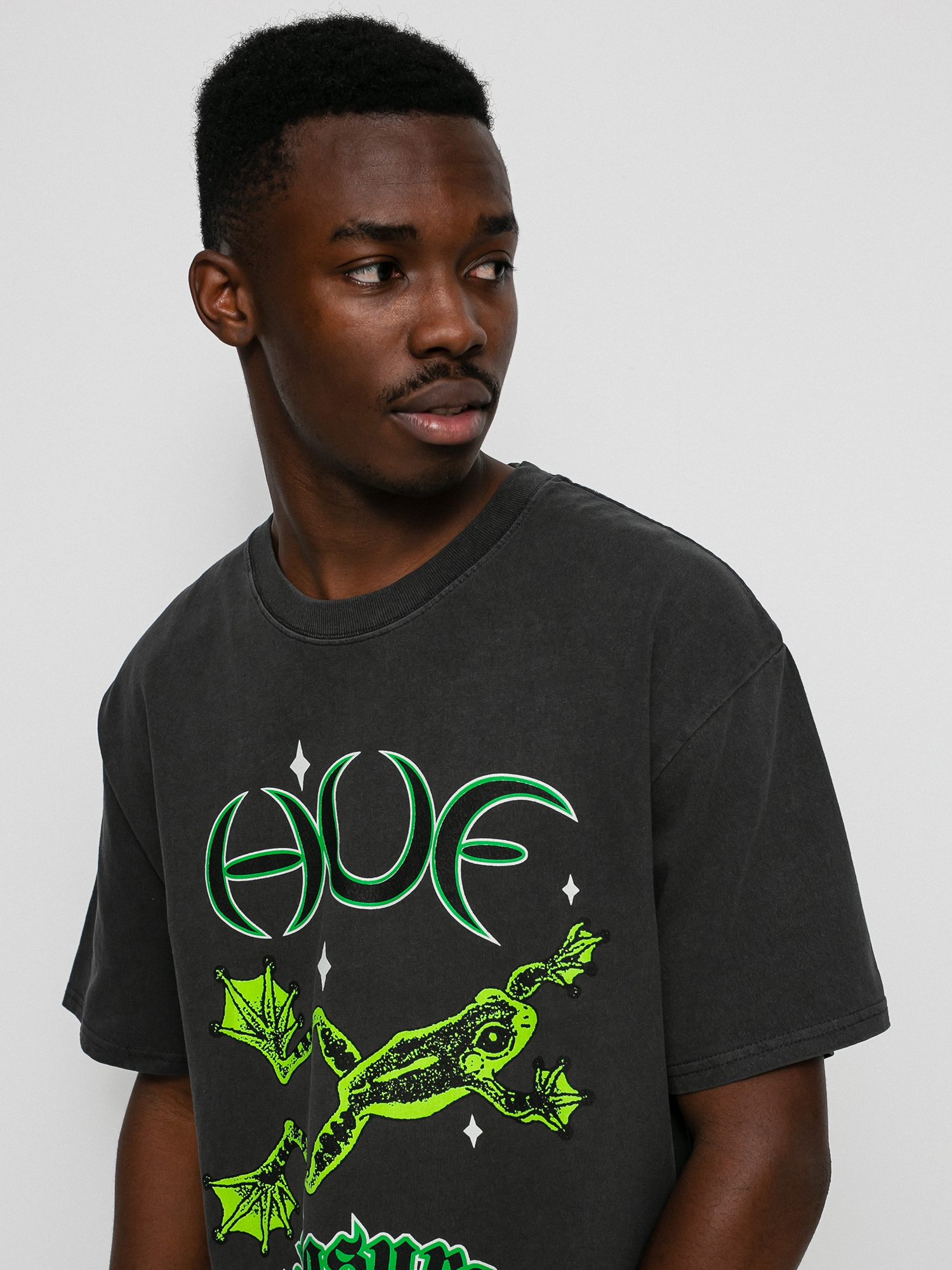 T-shirt HUF X Pleasures Cane Washed (washed black)