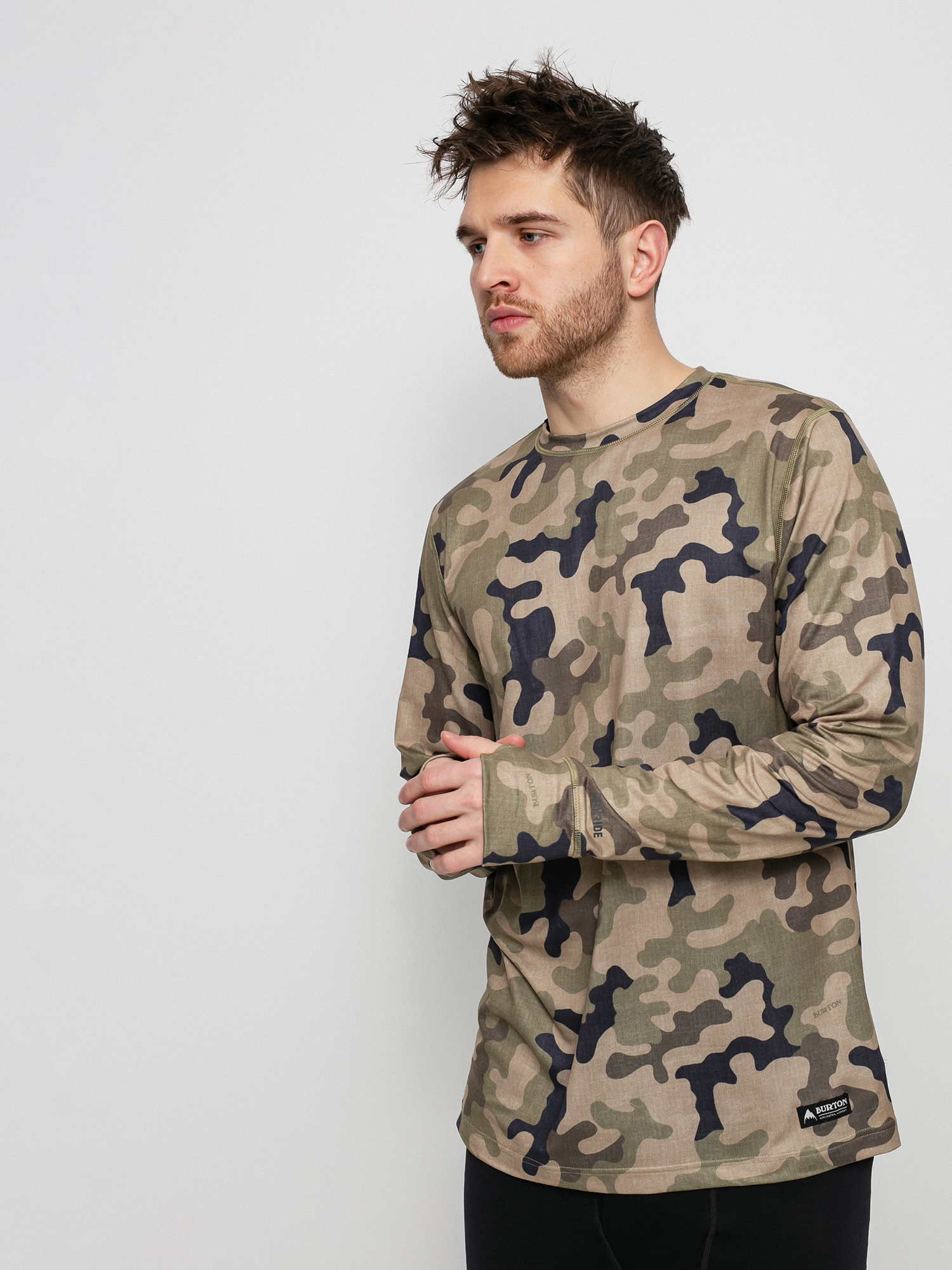 Męski Longsleeve aktywny Burton Midweight Base Layer (martini olive terra camo)