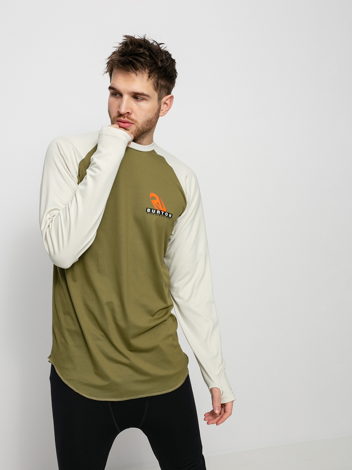 Męski Longsleeve aktywny Burton Roadie Base Layer Tech (martini olive)