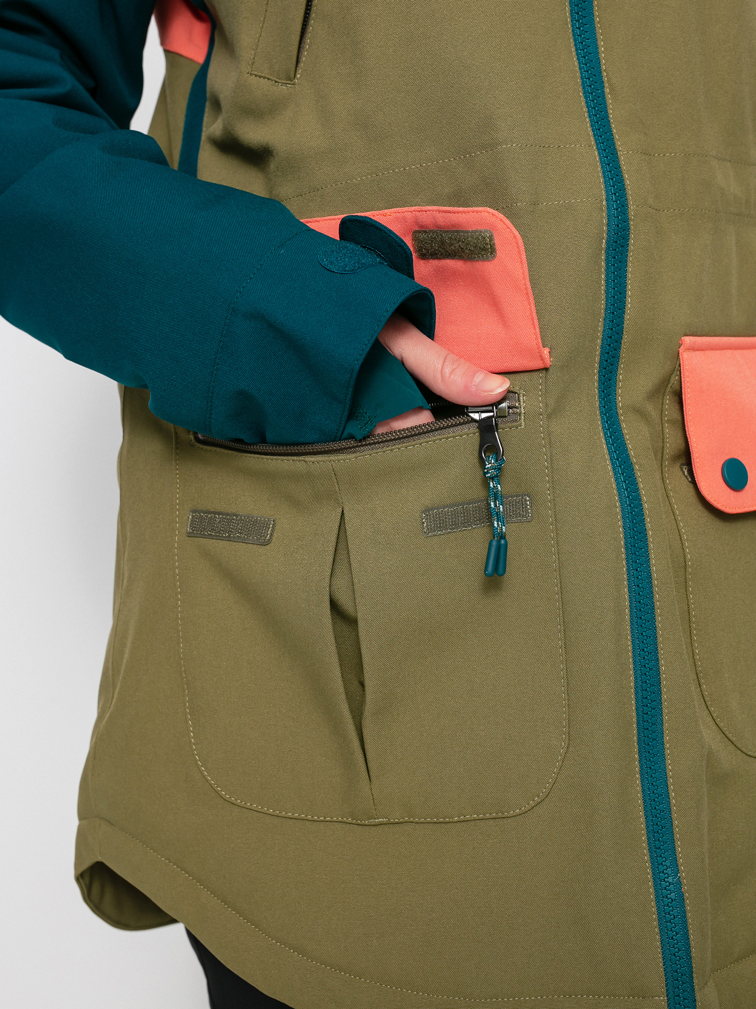 Damska Kurtka snowboardowa Burton Prowess (shaded spruce/martini olive/persimmon)