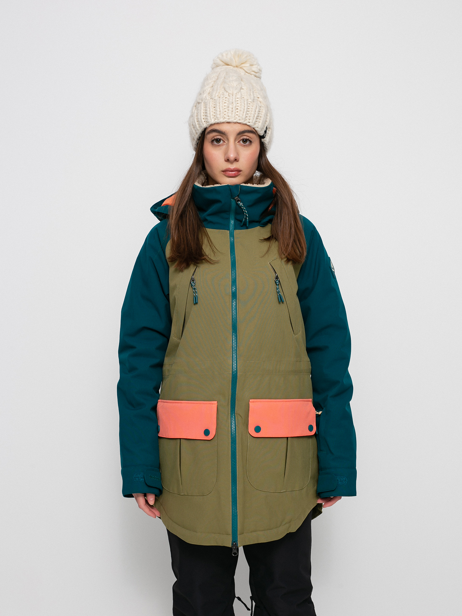 Damska Kurtka snowboardowa Burton Prowess (shaded spruce/martini olive/persimmon)