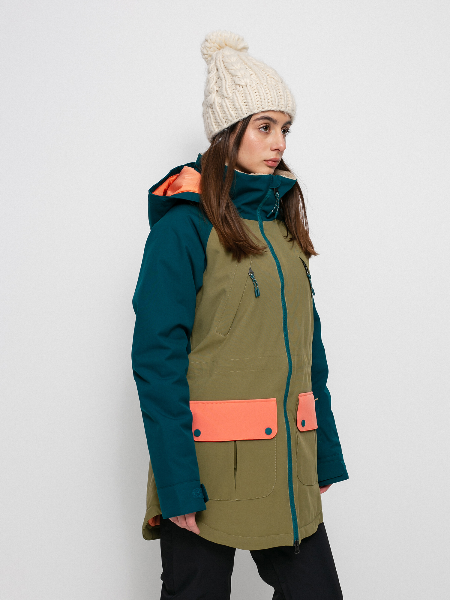 Damska Kurtka snowboardowa Burton Prowess (shaded spruce/martini olive/persimmon)