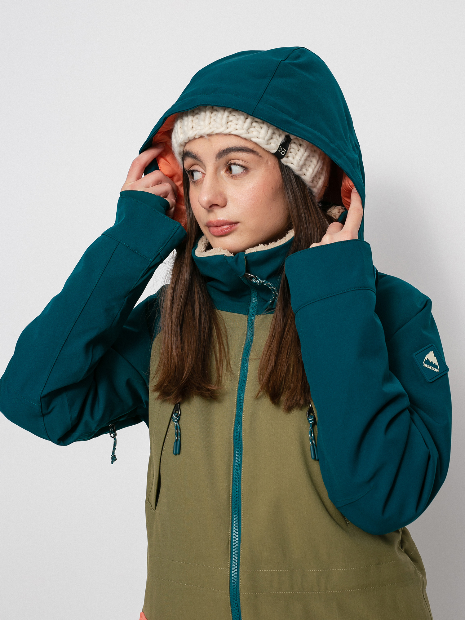 Damska Kurtka snowboardowa Burton Prowess (shaded spruce/martini olive/persimmon)