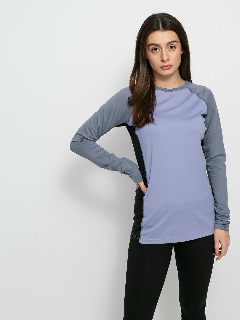 Damski Longsleeve aktywny Burton Midweight X Base Layer (folkstone gray/foxglove violet)