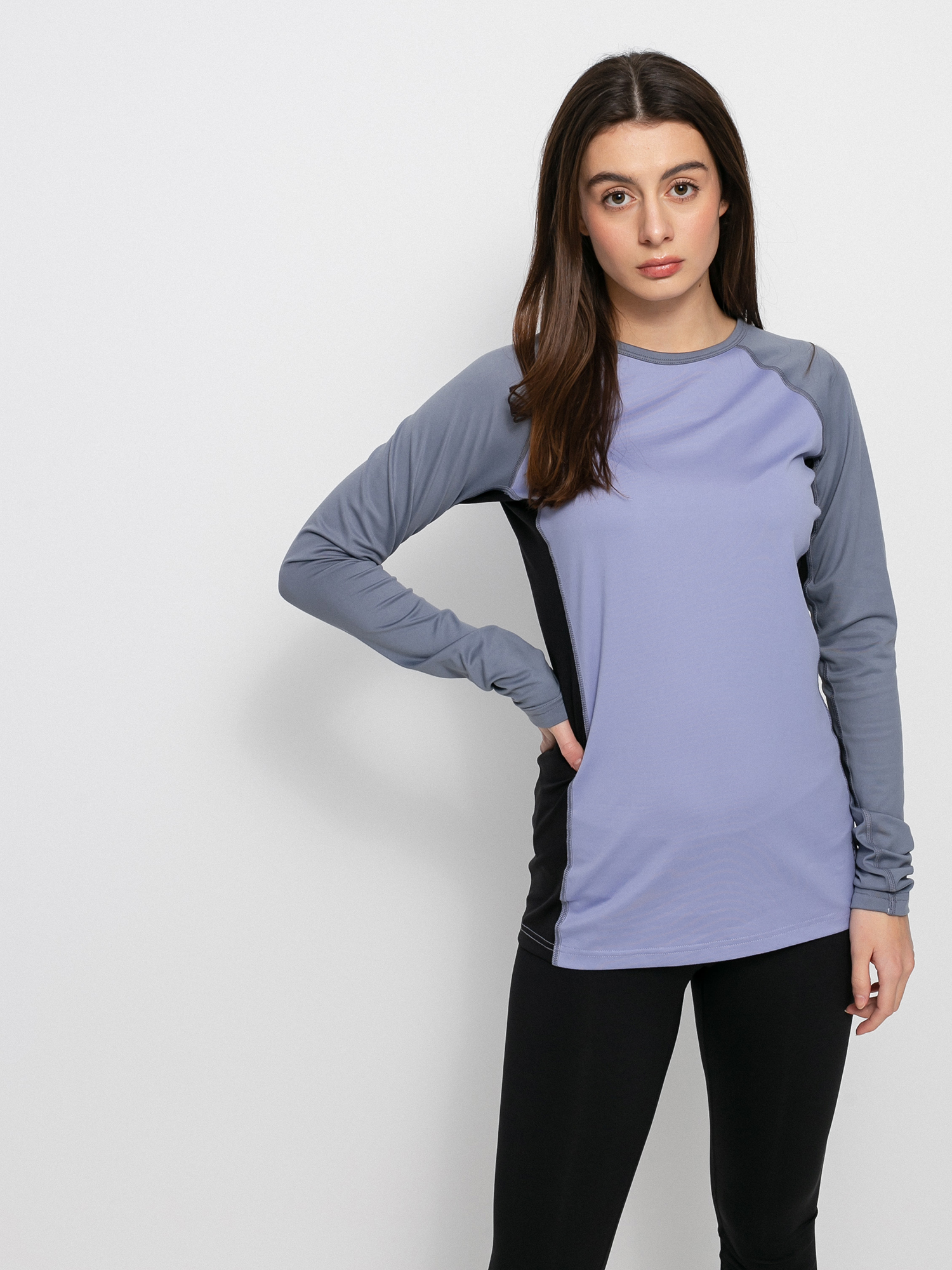 Damski Longsleeve aktywny Burton Midweight X Base Layer (folkstone gray/foxglove violet)