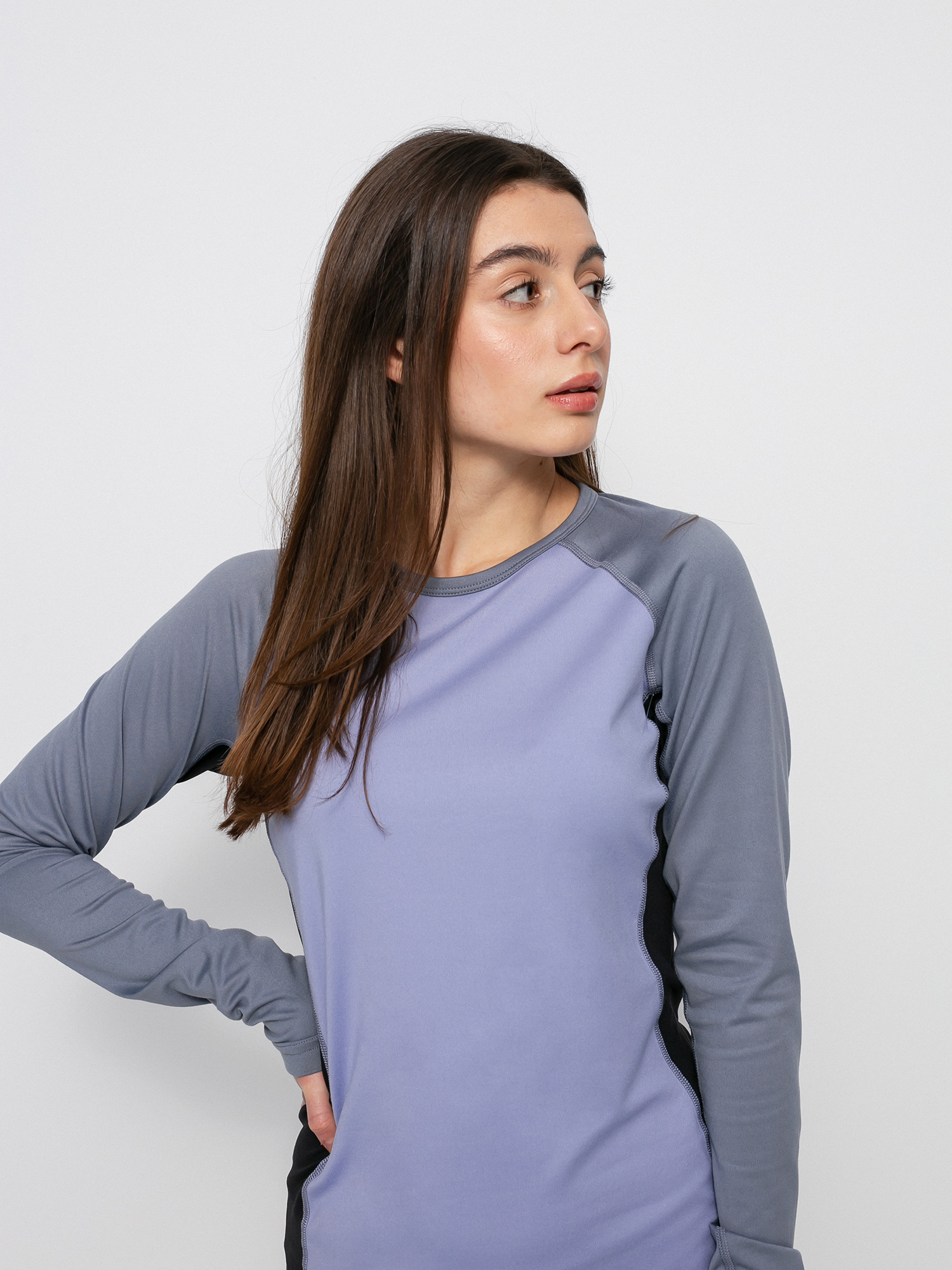 Damski Longsleeve aktywny Burton Midweight X Base Layer (folkstone gray/foxglove violet)