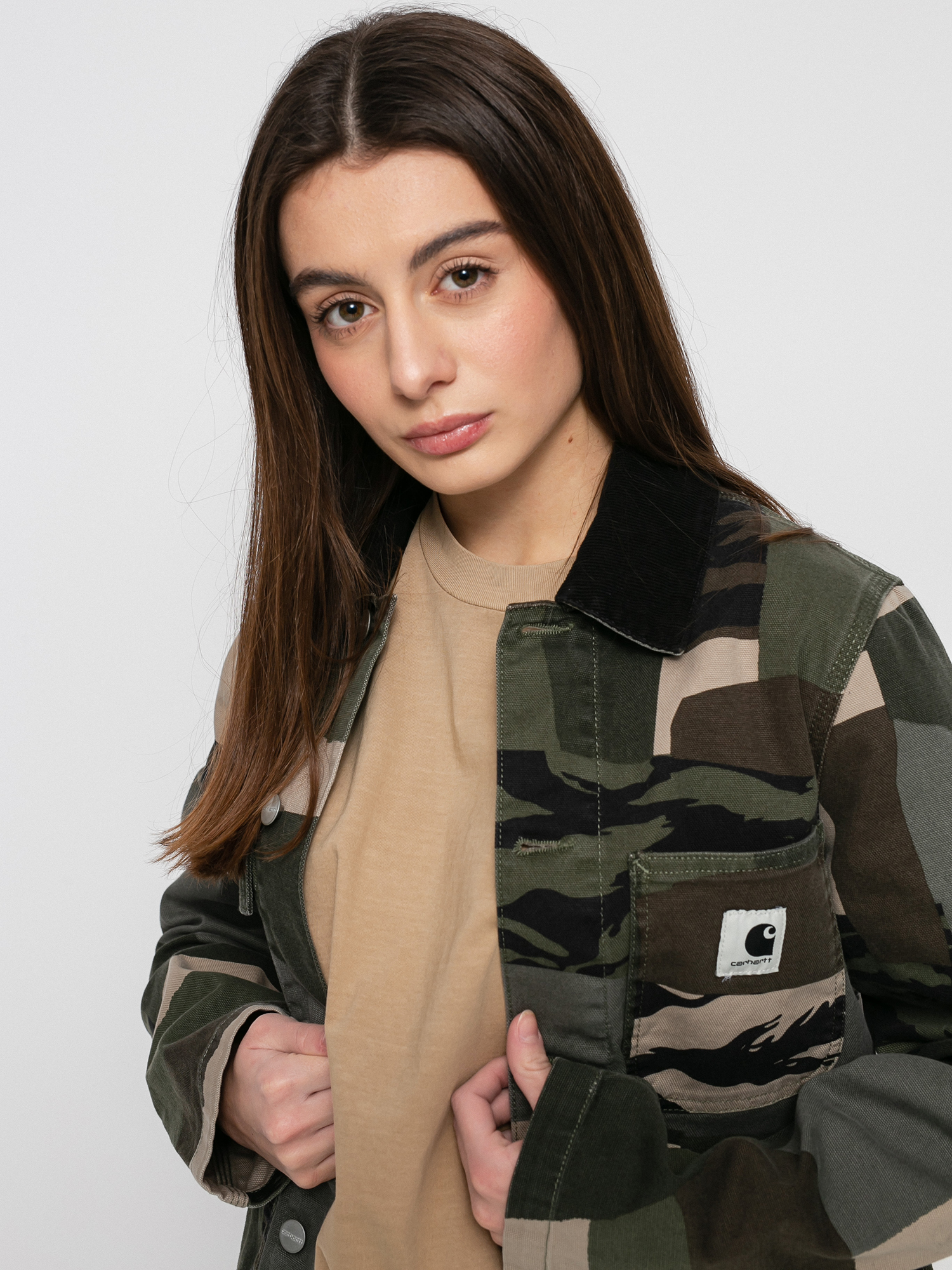 Kurtka Carhartt WIP Michigan Wmn (camo mend/black)