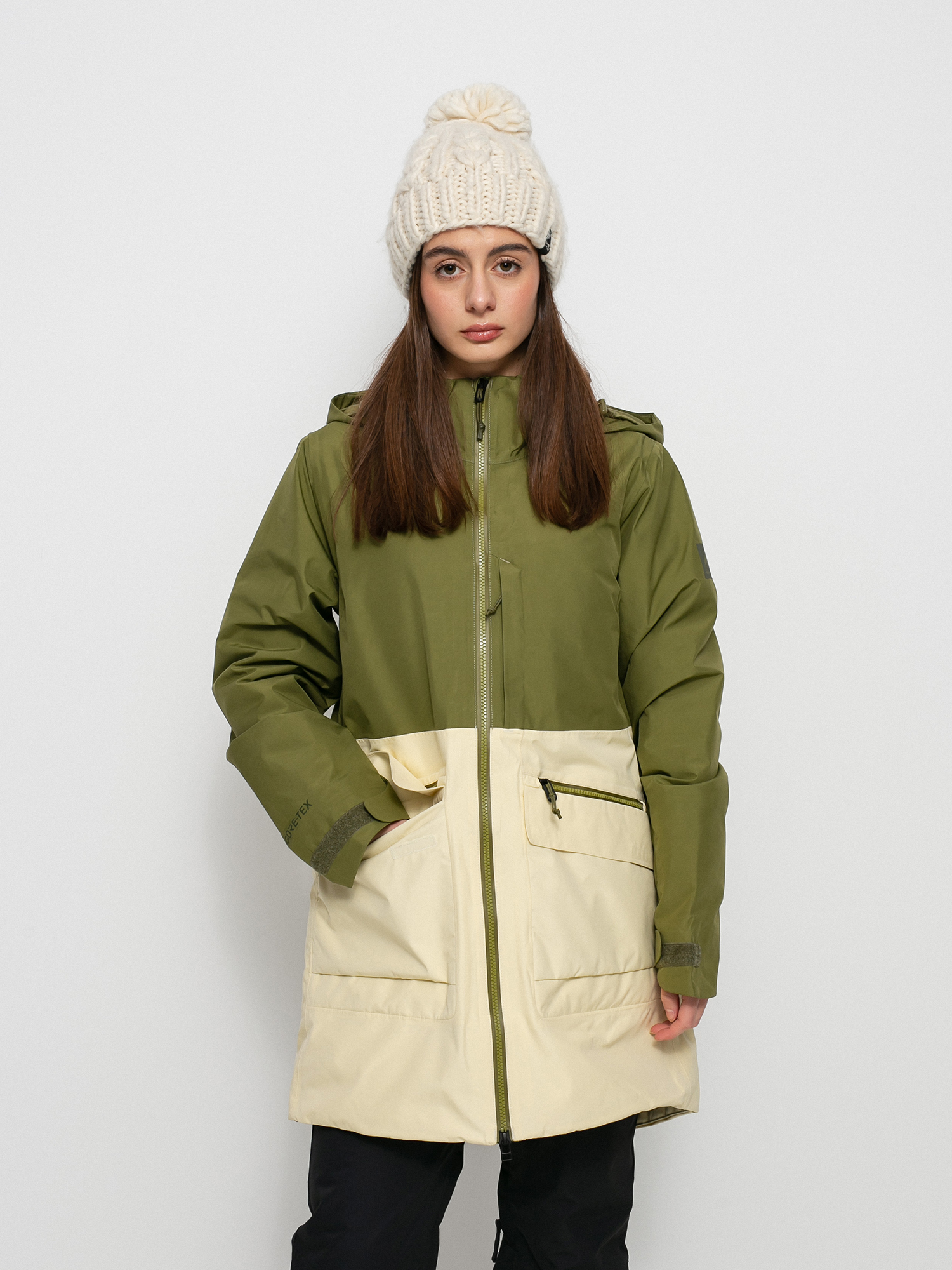 Damska Kurtka snowboardowa Burton Gore Tex Treeline (martini olive/creme brulee)
