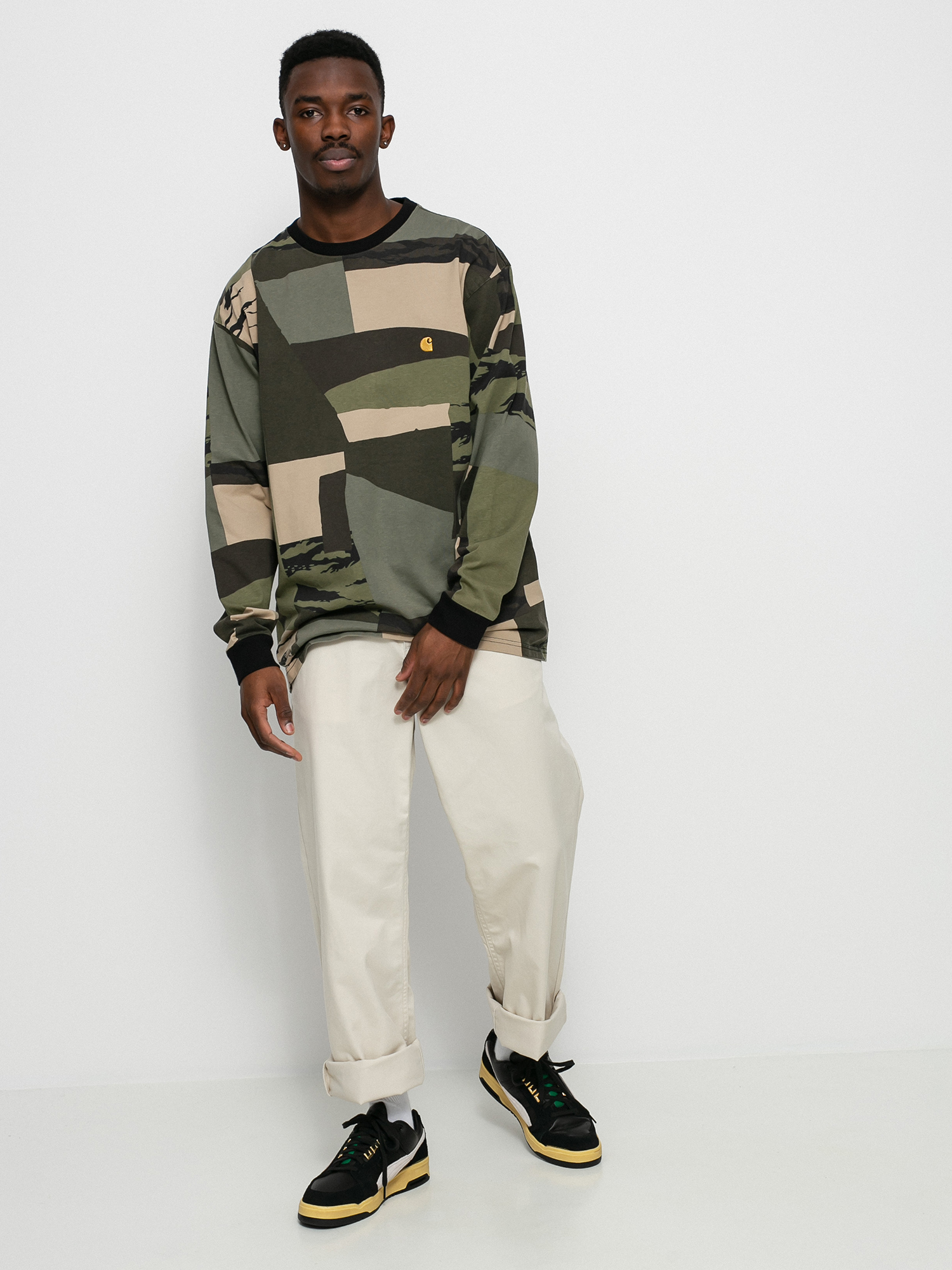 Longsleeve Carhartt WIP Chase (camo mend/gold)