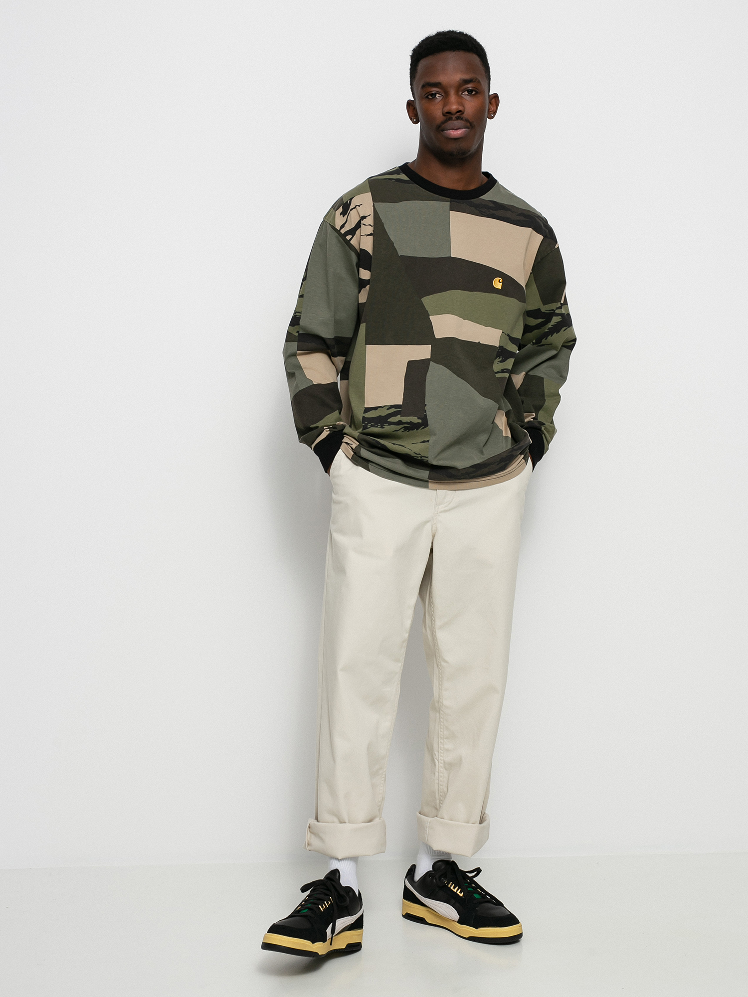 Longsleeve Carhartt WIP Chase (camo mend/gold)