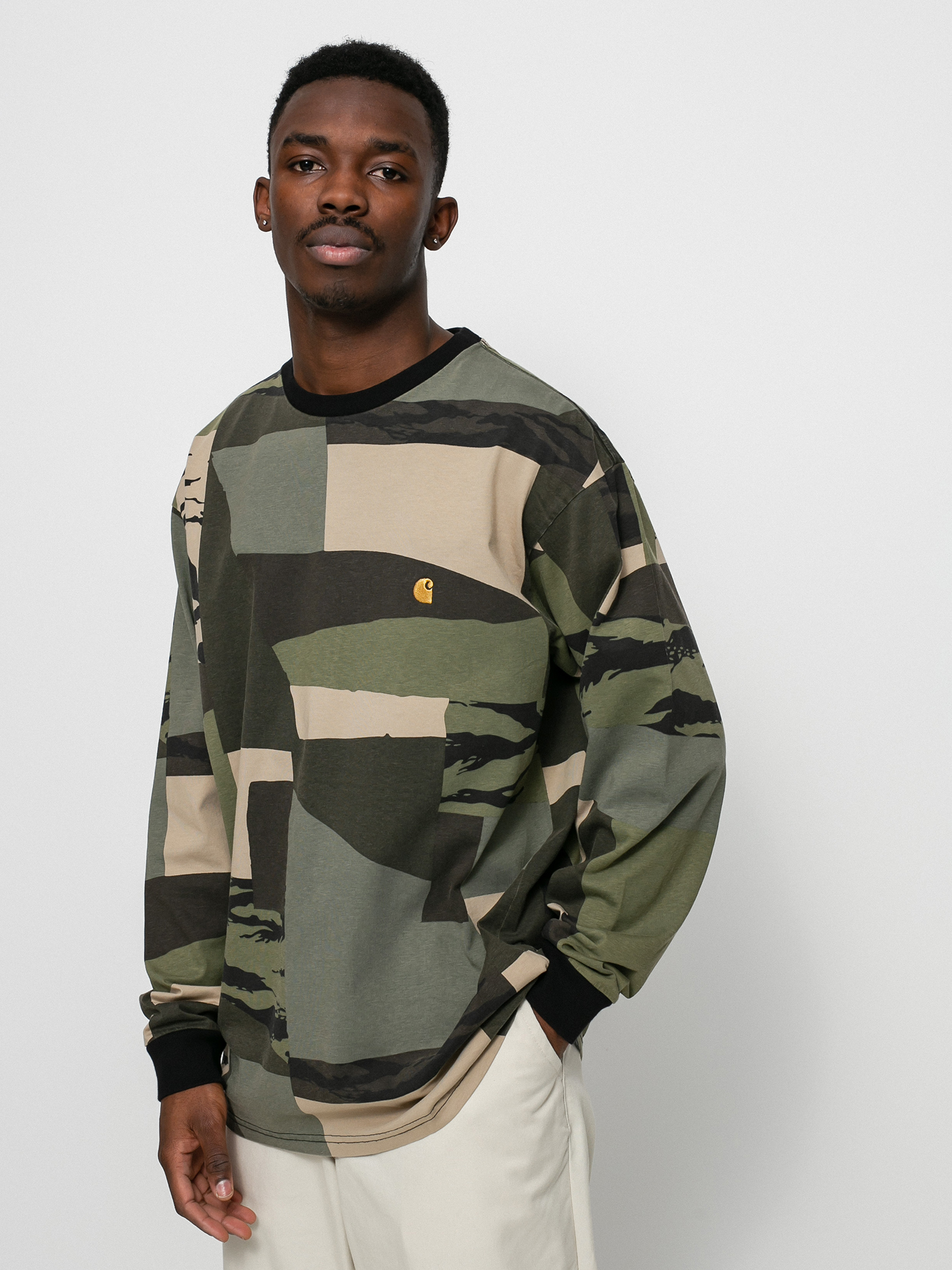 Longsleeve Carhartt WIP Chase (camo mend/gold)
