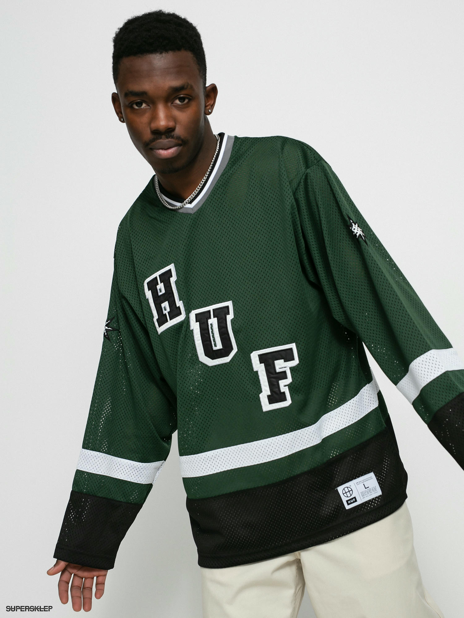 Huf Star Green & White Hockey Jersey