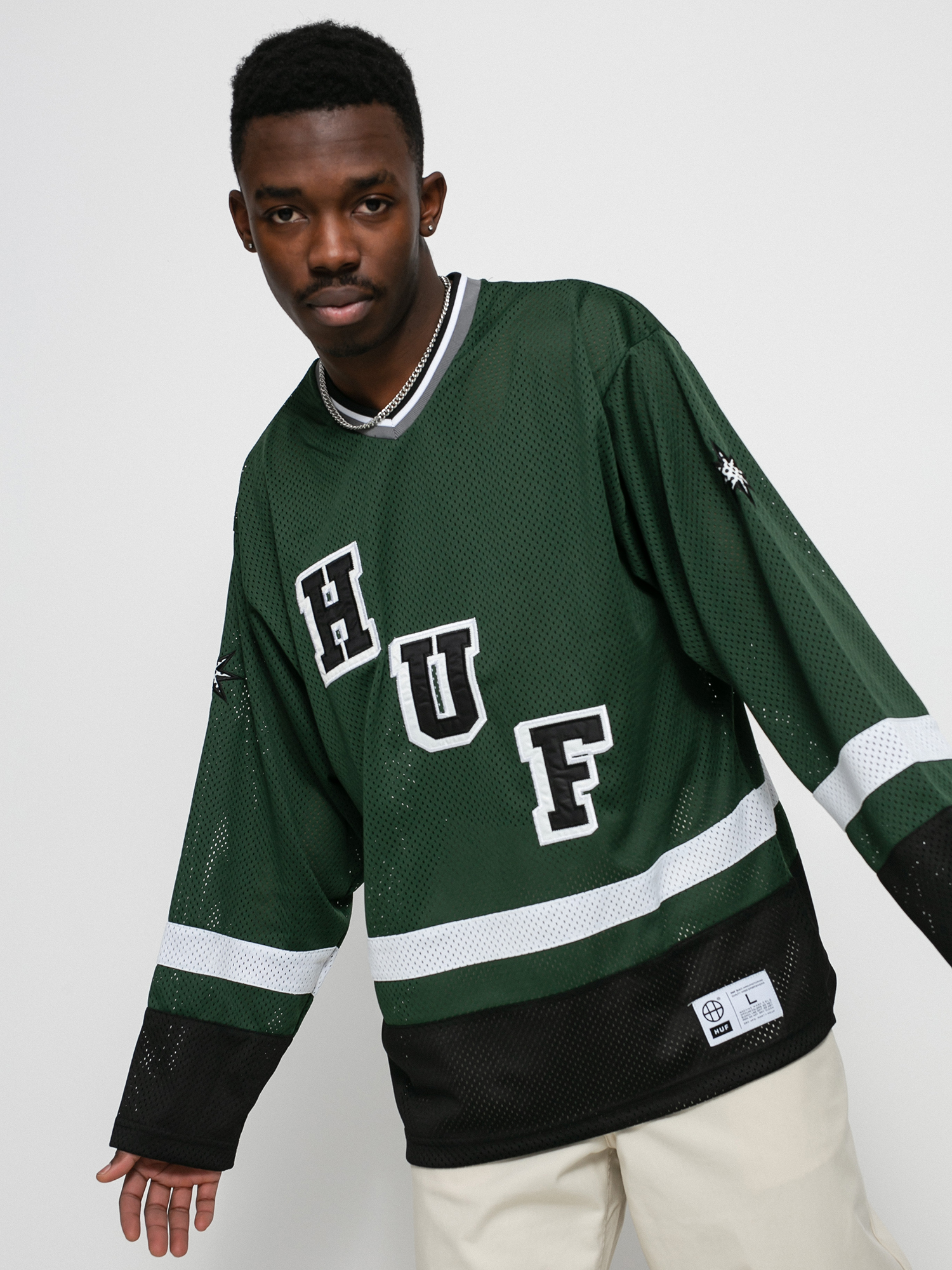 T-shirt HUF Star Hockey Jersey (dark green)