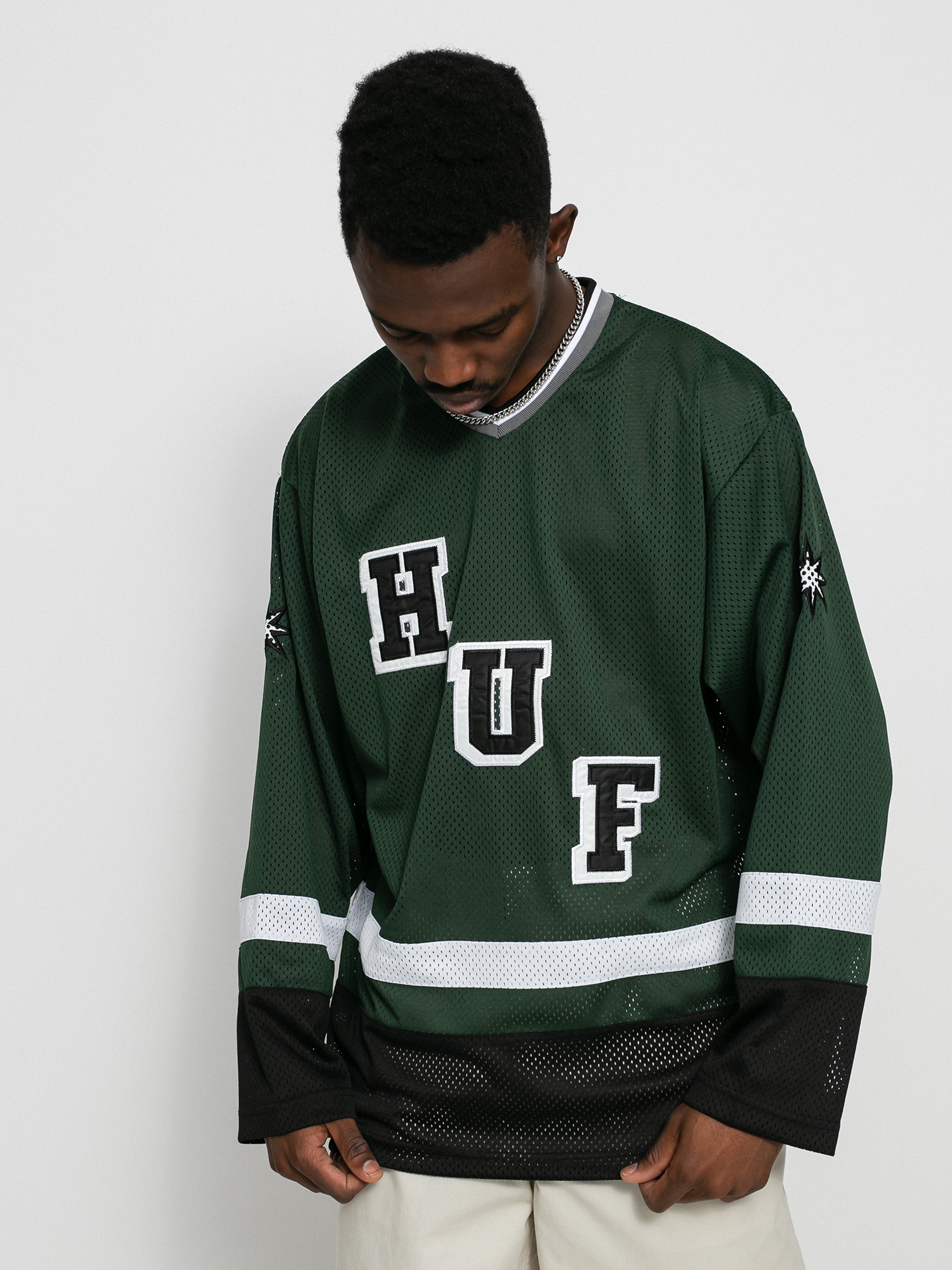 T-shirt HUF Star Hockey Jersey (dark green)